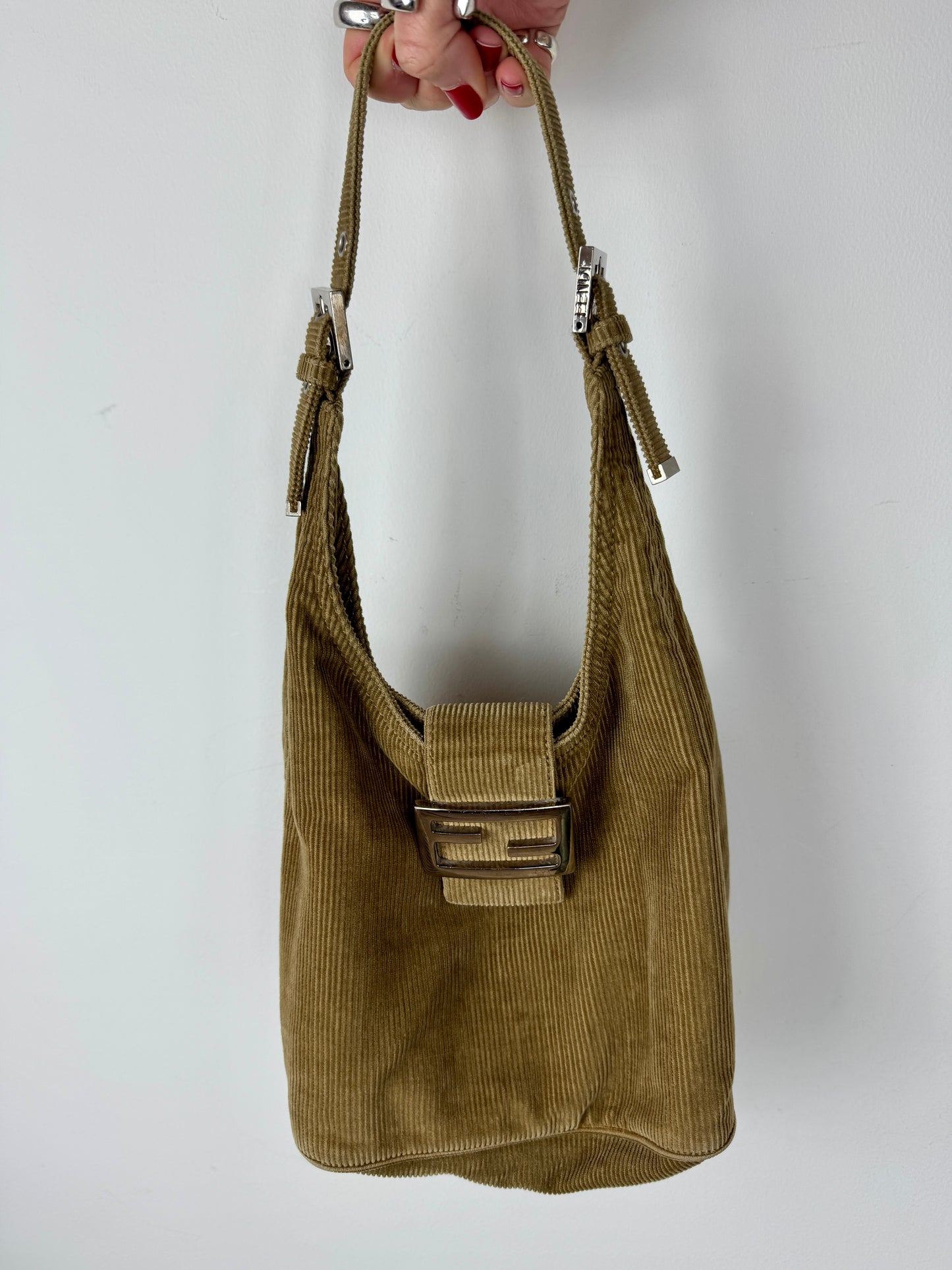Fendi Corduroy Shoulder Bag — Late 90s to Early 2000s