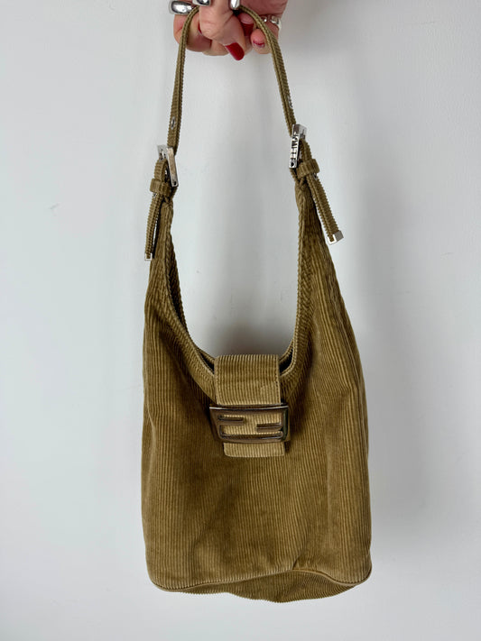 Fendi Corduroy Shoulder Bag — Late 90s to Early 2000s