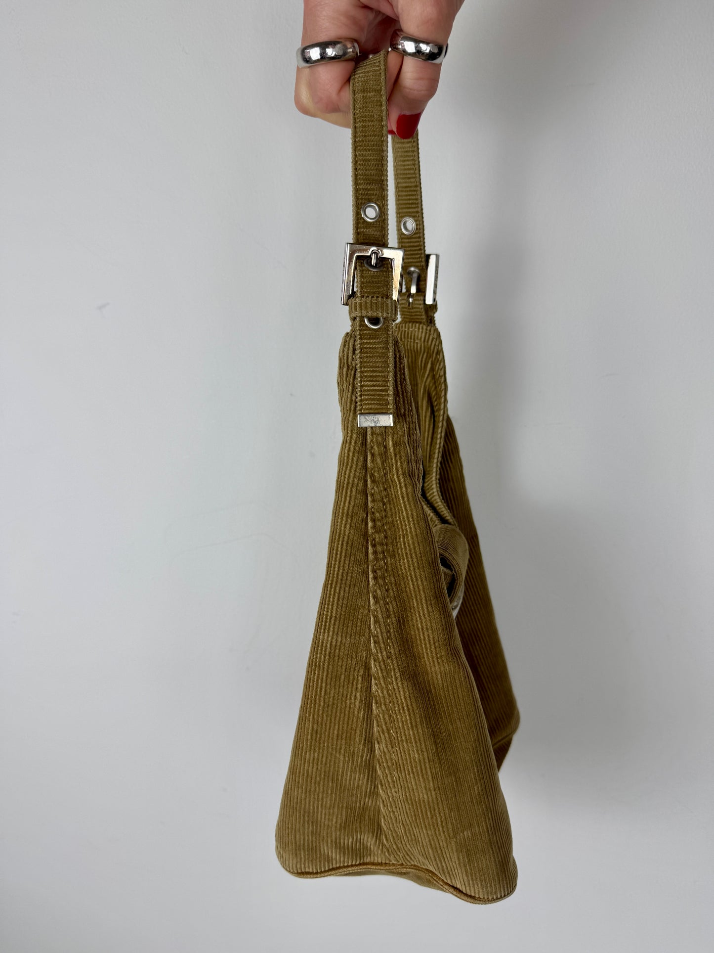 Fendi Corduroy Shoulder Bag — Late 90s to Early 2000s