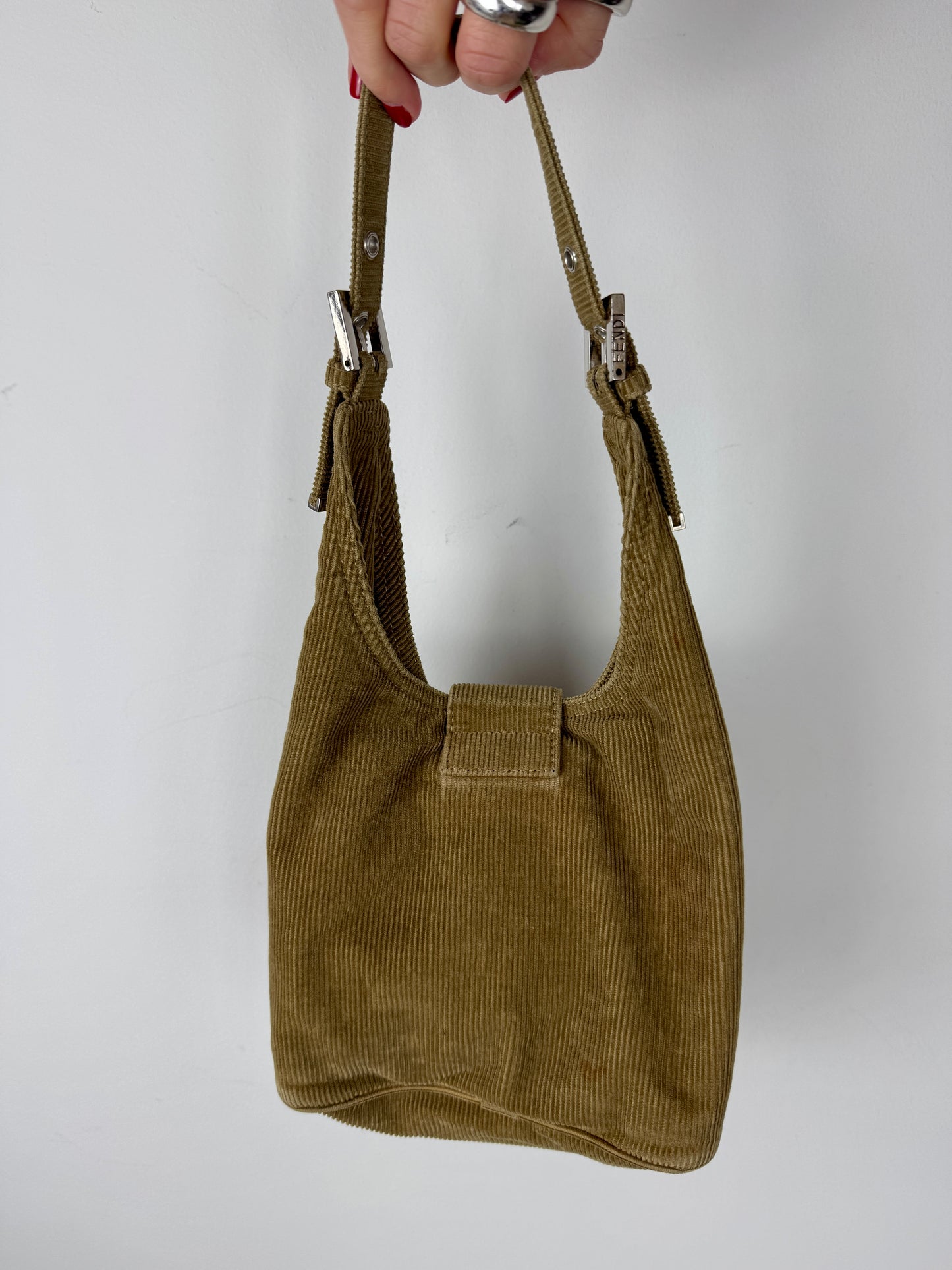 Fendi Corduroy Shoulder Bag — Late 90s to Early 2000s