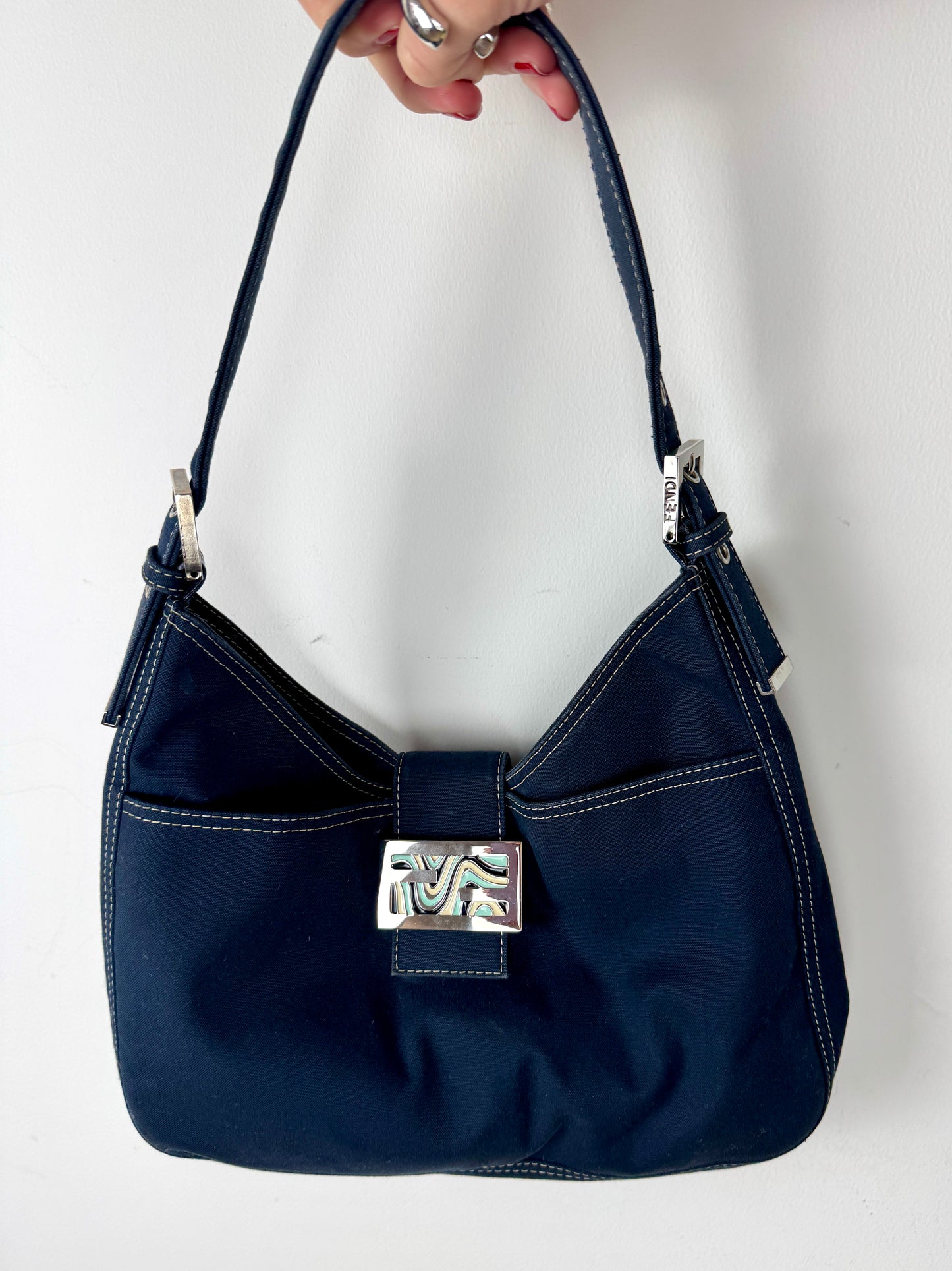 Fendi Canvas Shoulder Bag — Early 2000s