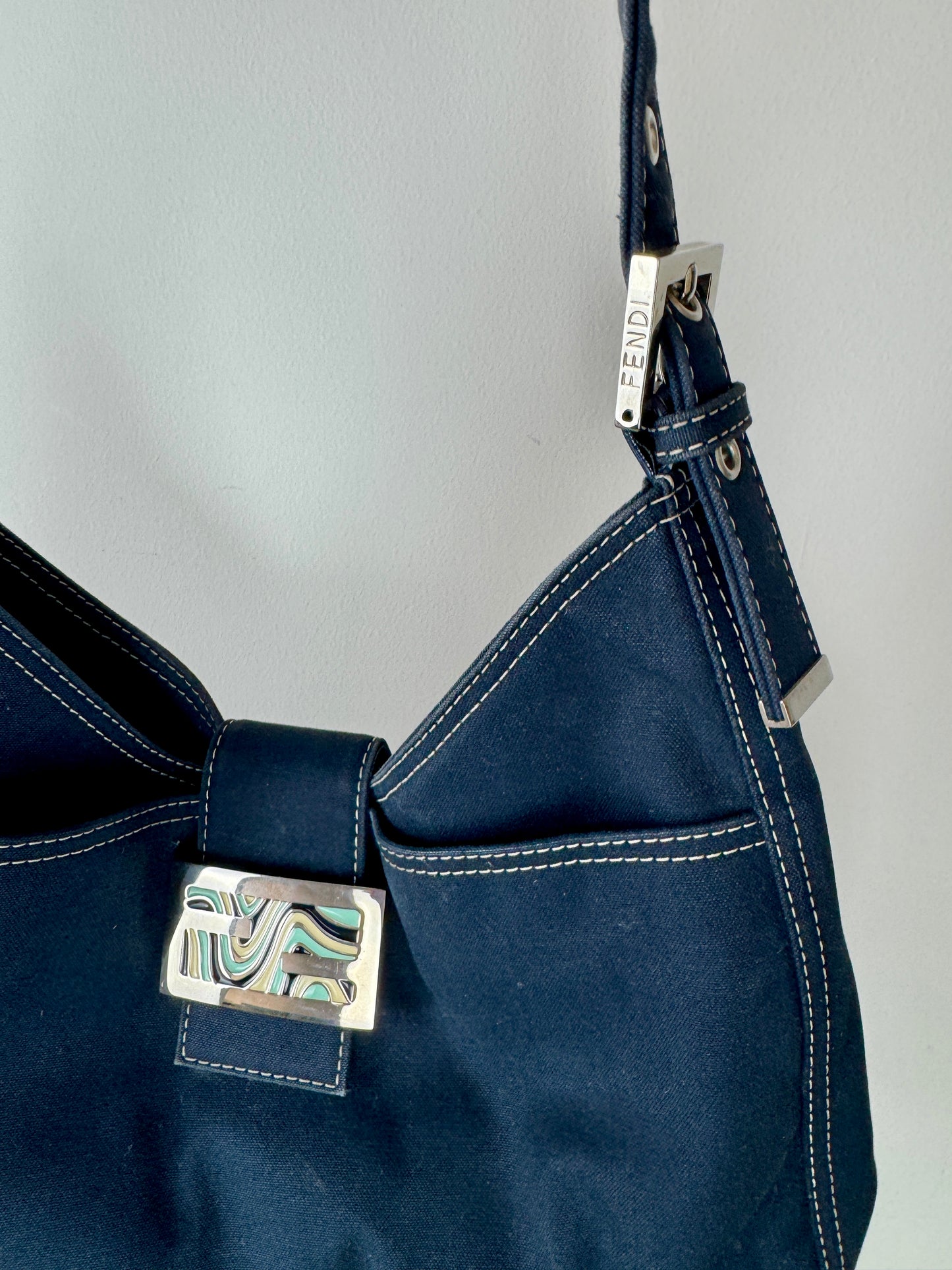 Fendi Canvas Shoulder Bag — Early 2000s