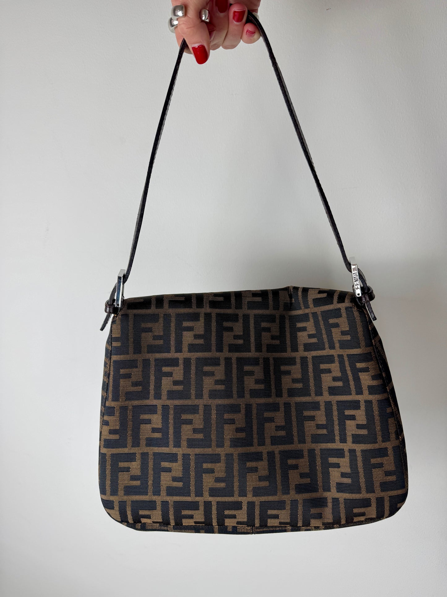 Fendi Zucca Mamma Baguette Shoulder Bag Late 90s to Early 2000s