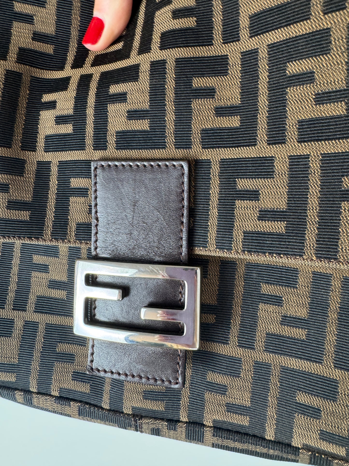 Fendi Zucca Mamma Baguette Shoulder Bag Late 90s to Early 2000s
