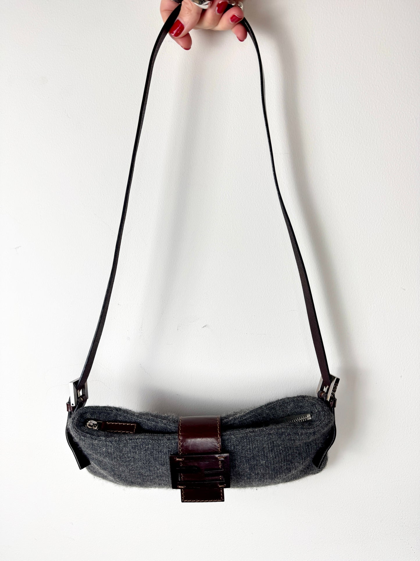Fendi Wool Knit Baguette Bag - Late 90's early 2000s