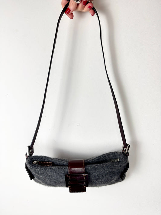 Fendi Wool Knit Baguette Bag - Late 90's early 2000s