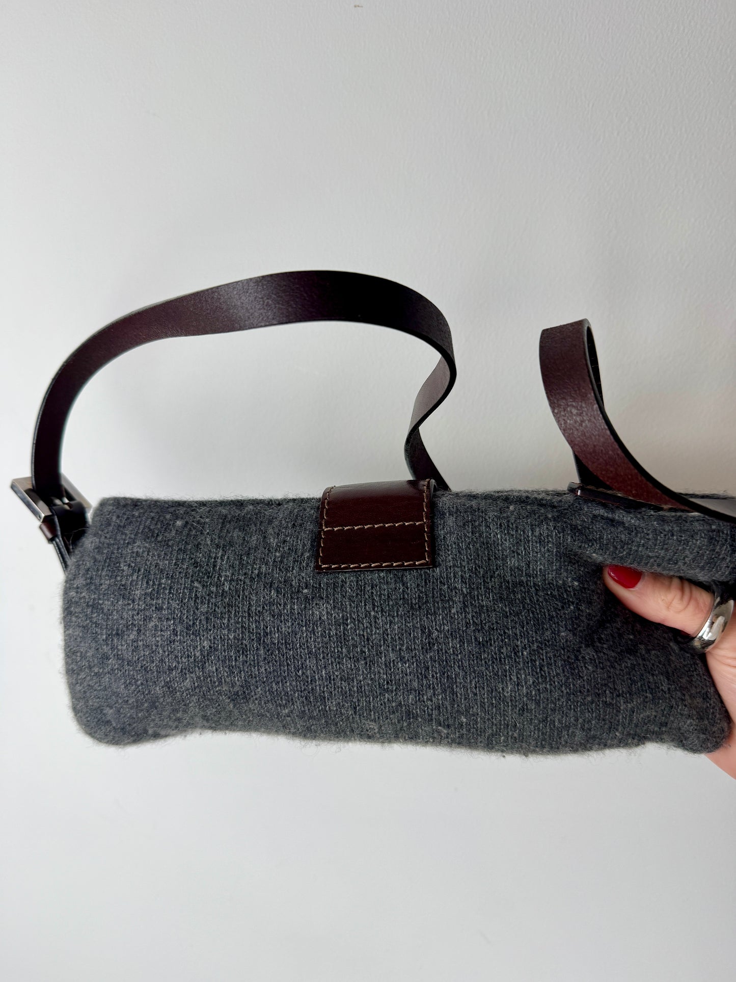 Fendi Wool Knit Baguette Bag - Late 90's early 2000s