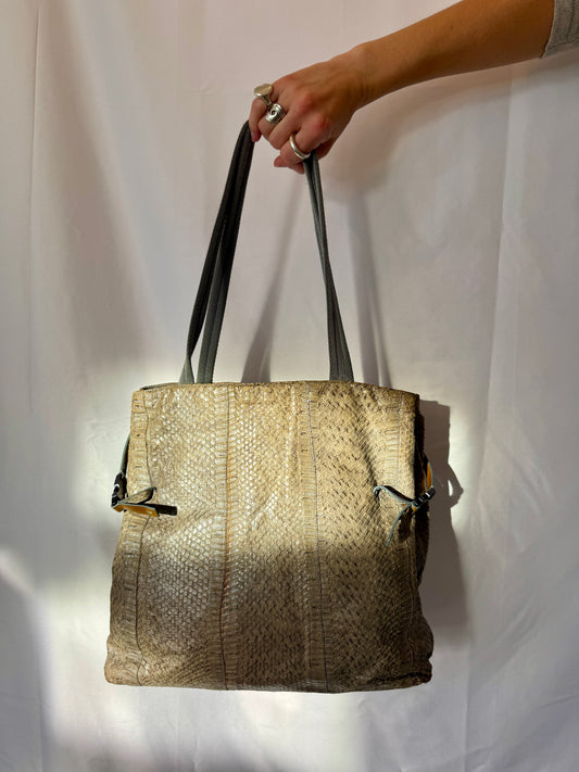 Prada Python Leather Tote Bag