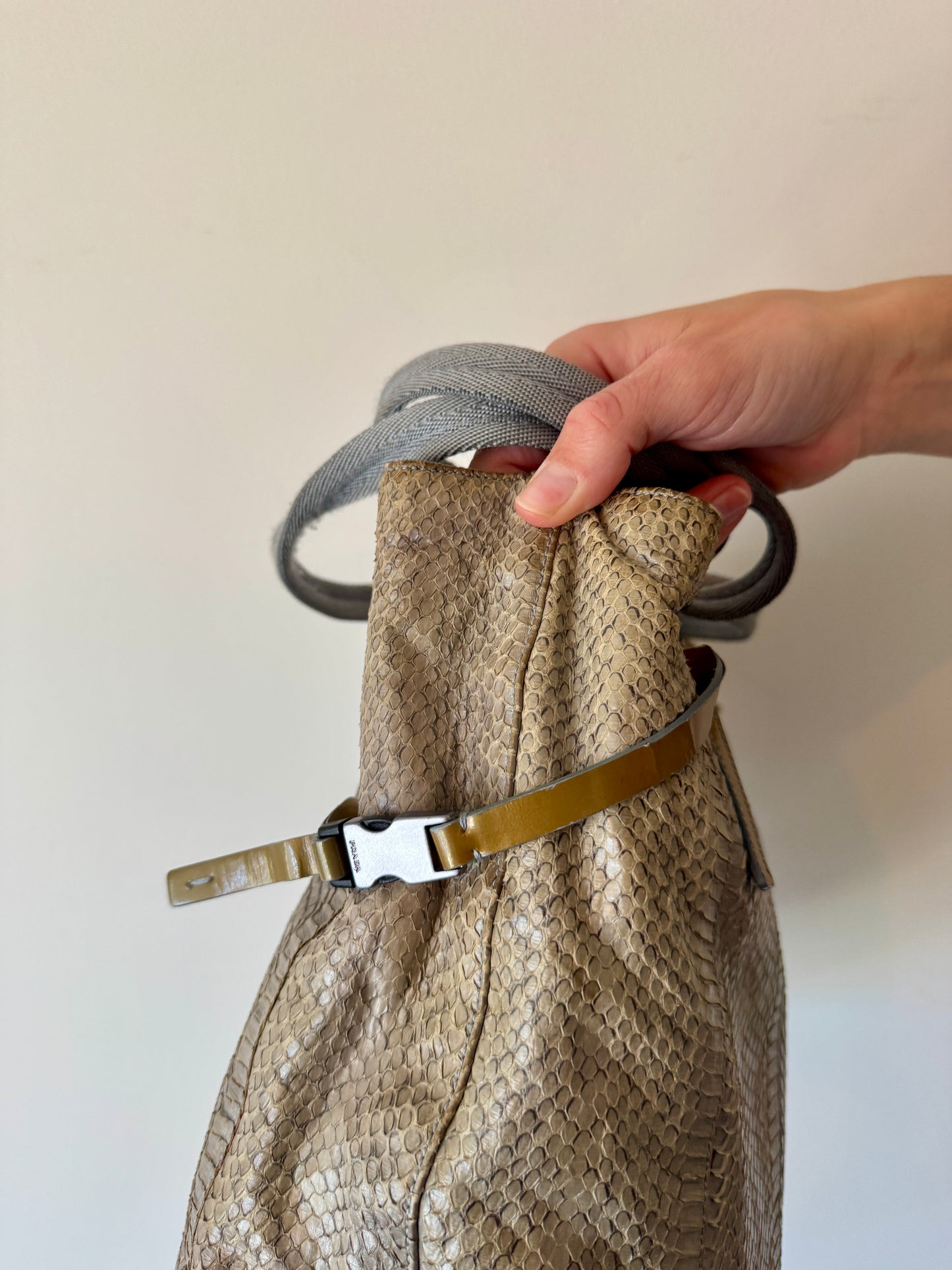 Prada Python Leather Tote Bag