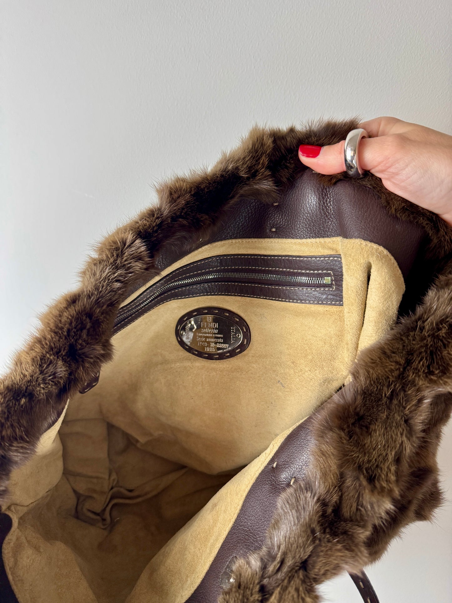 Fendi Selleria Fur Shoulder Bag — early 2000s