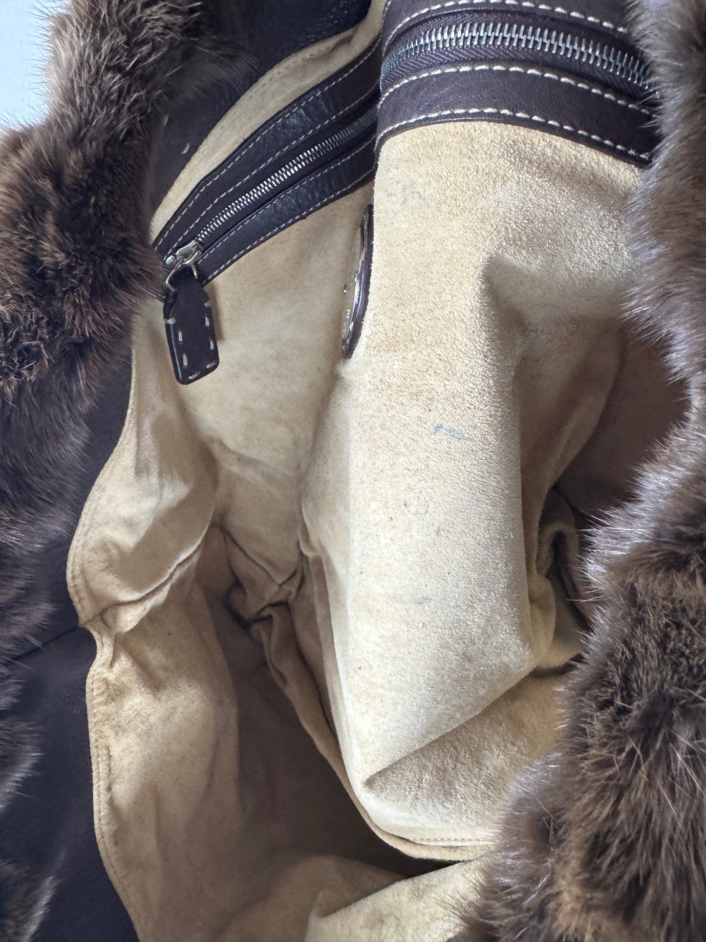 Fendi Selleria Fur Shoulder Bag — early 2000s