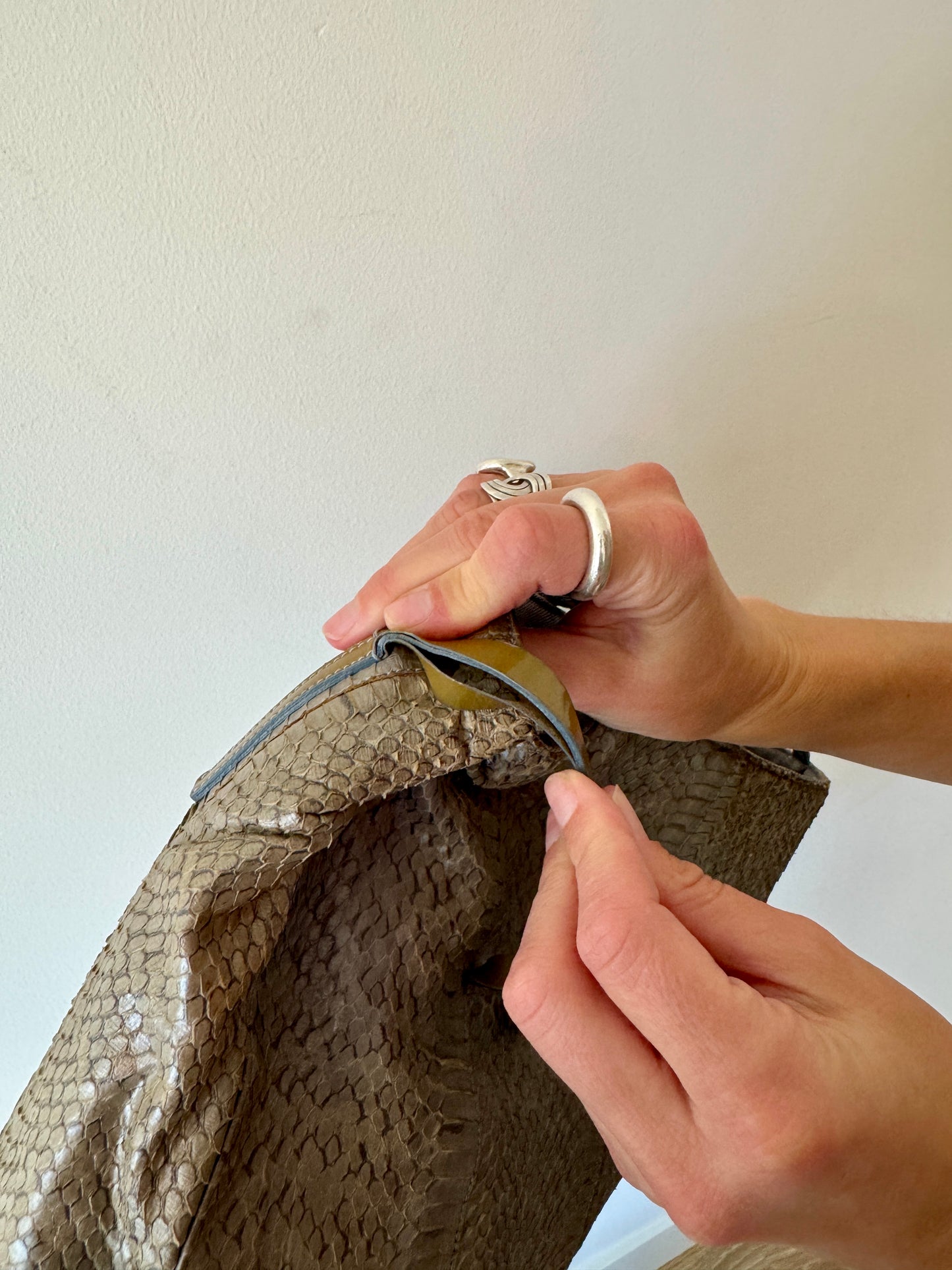 Prada Python Leather Tote Bag