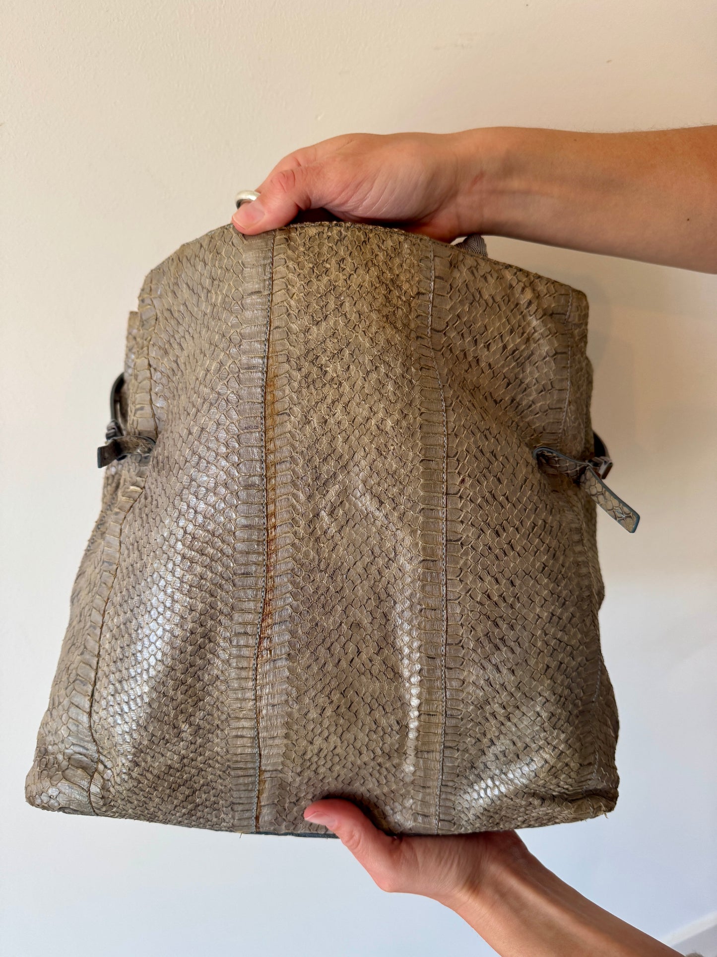 Prada Python Leather Tote Bag