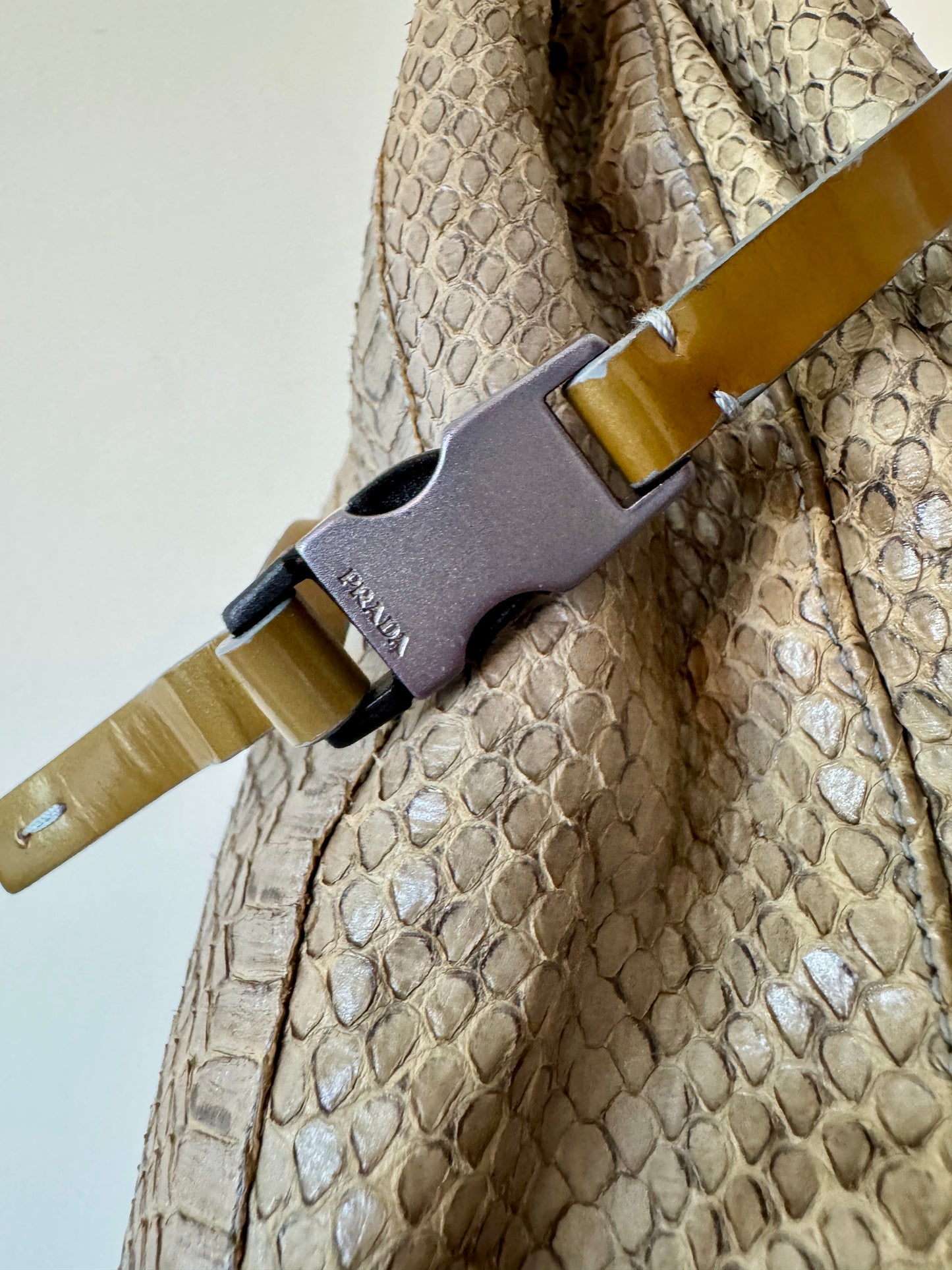 Prada Python Leather Tote Bag