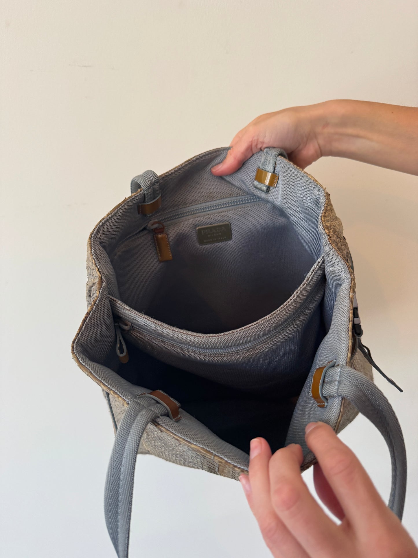 Prada Python Leather Tote Bag