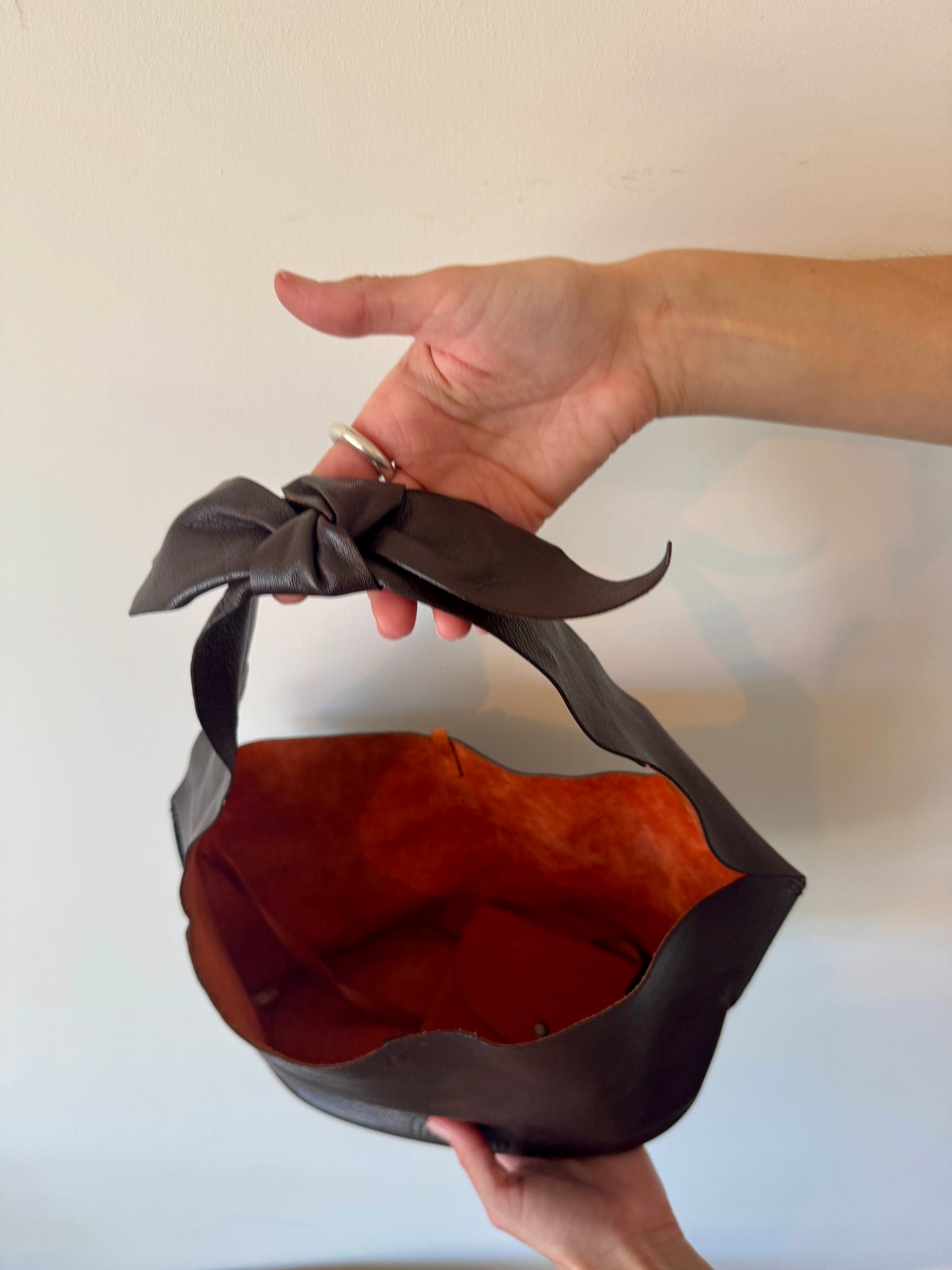 Miu Miu Two-Tone Leather bucket bag