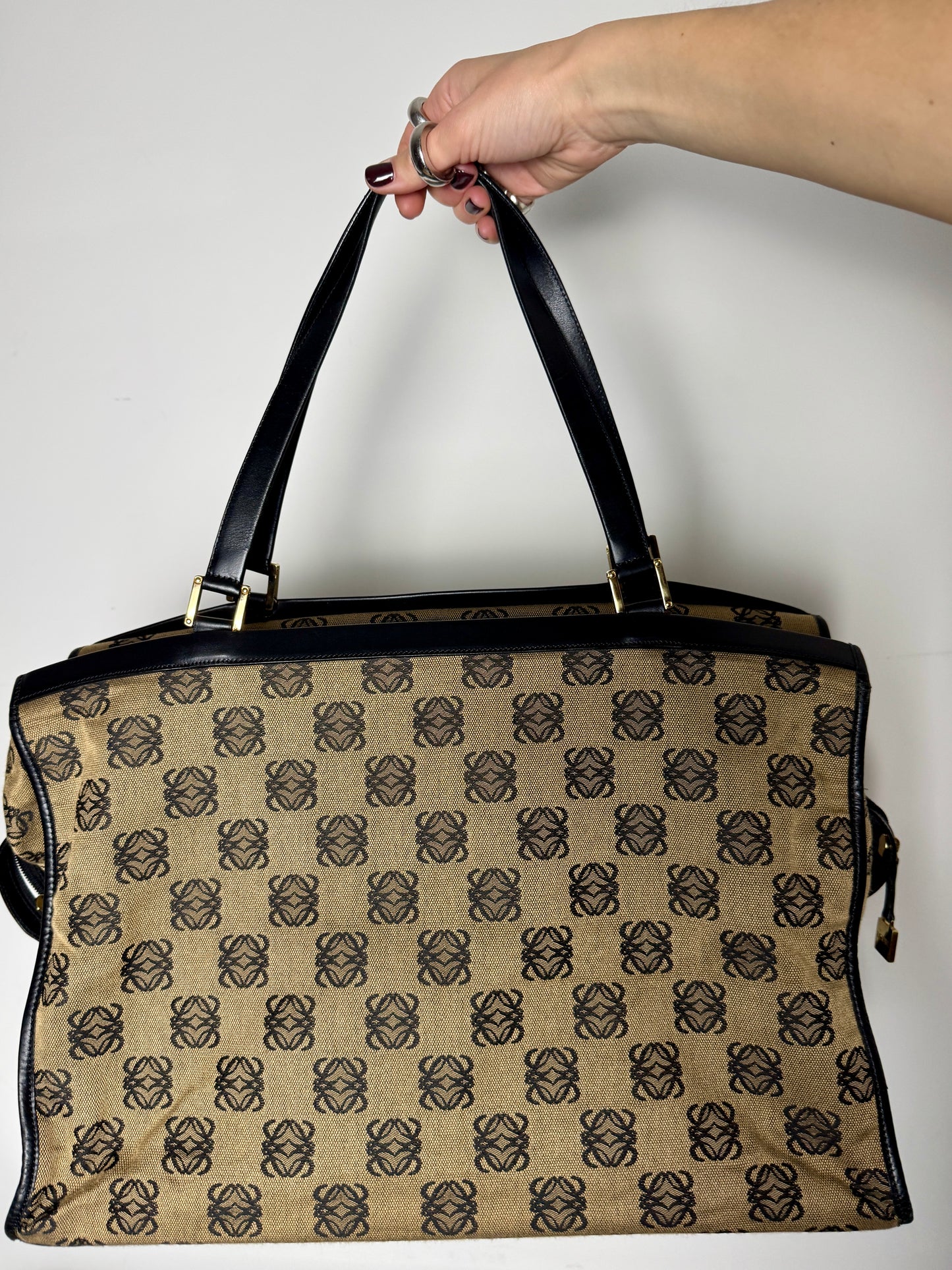 Loewe Anagram Canvas Weekender Tote - Late 1990s