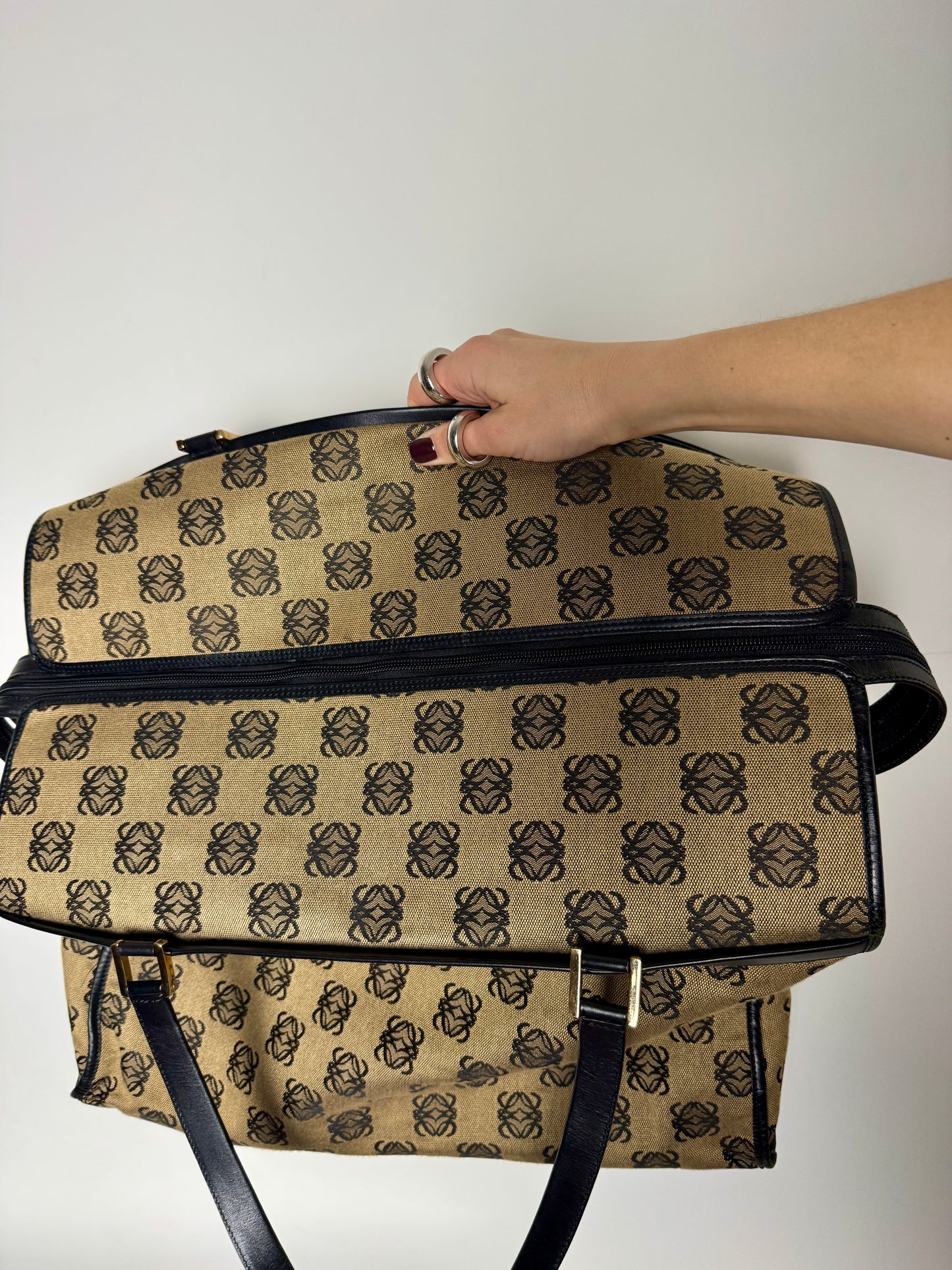 Loewe Anagram Canvas Weekender Tote - Late 1990s