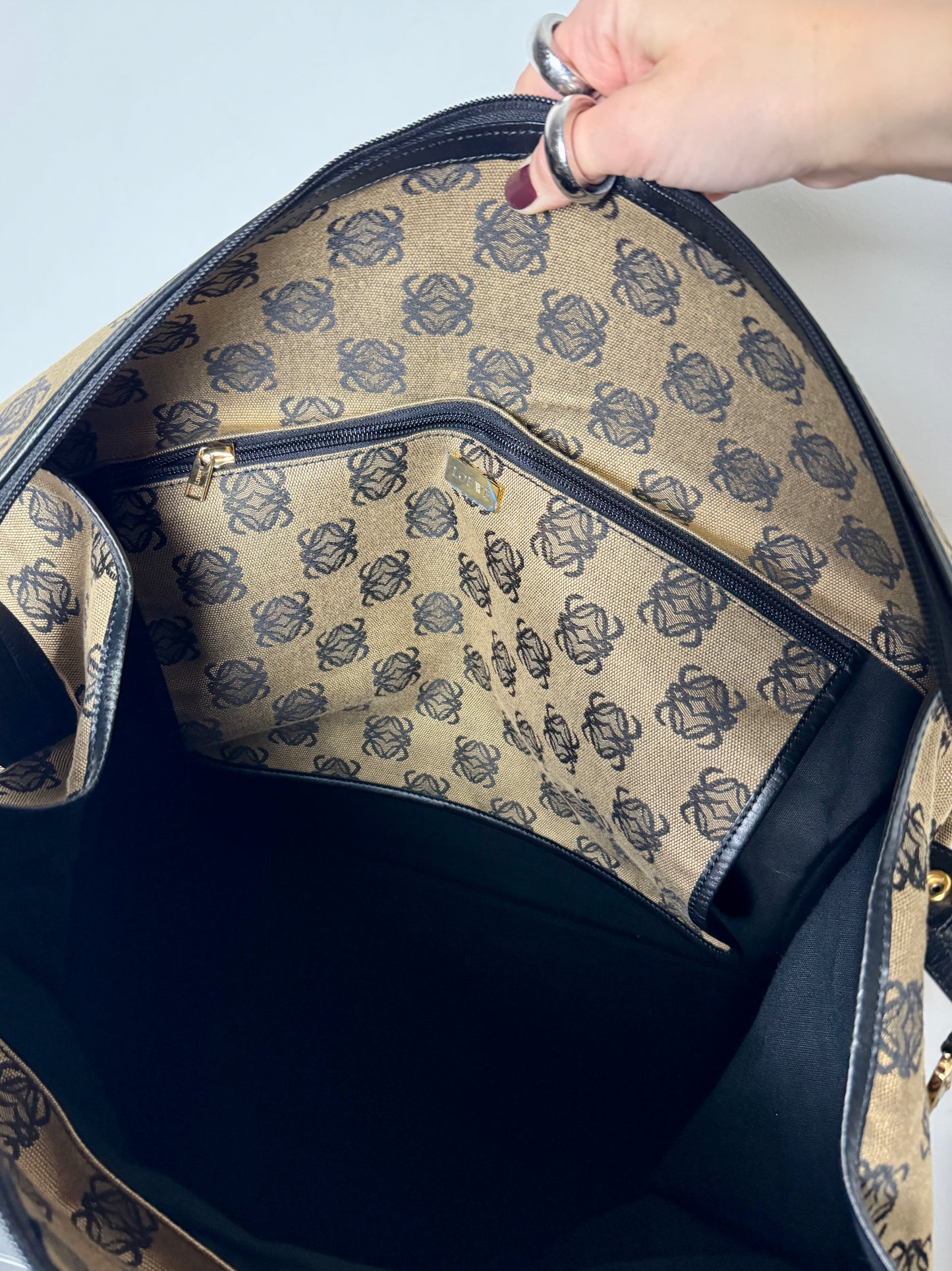 Loewe Anagram Canvas Weekender Tote - Late 1990s