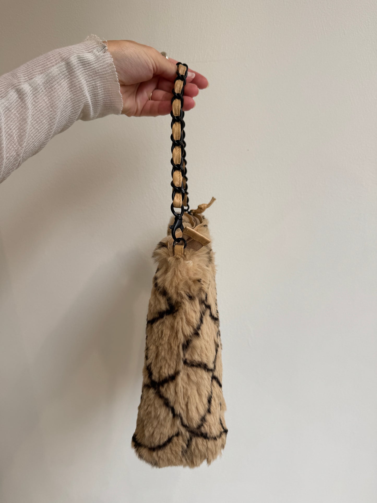 Chanel Matelasse Lapin (Rabbit) Fur Chain Shoulder Bag 2001-2002