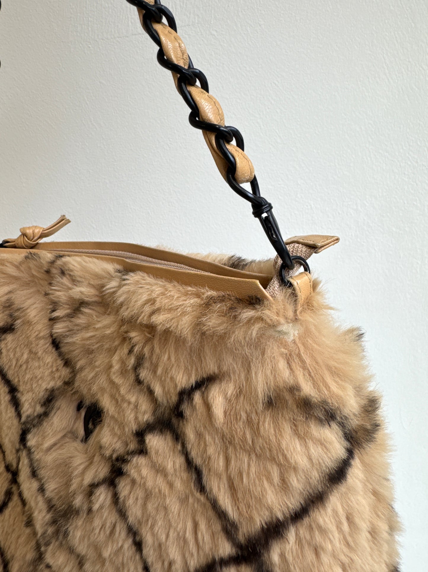 Chanel Matelasse Lapin (Rabbit) Fur Chain Shoulder Bag 2001-2002