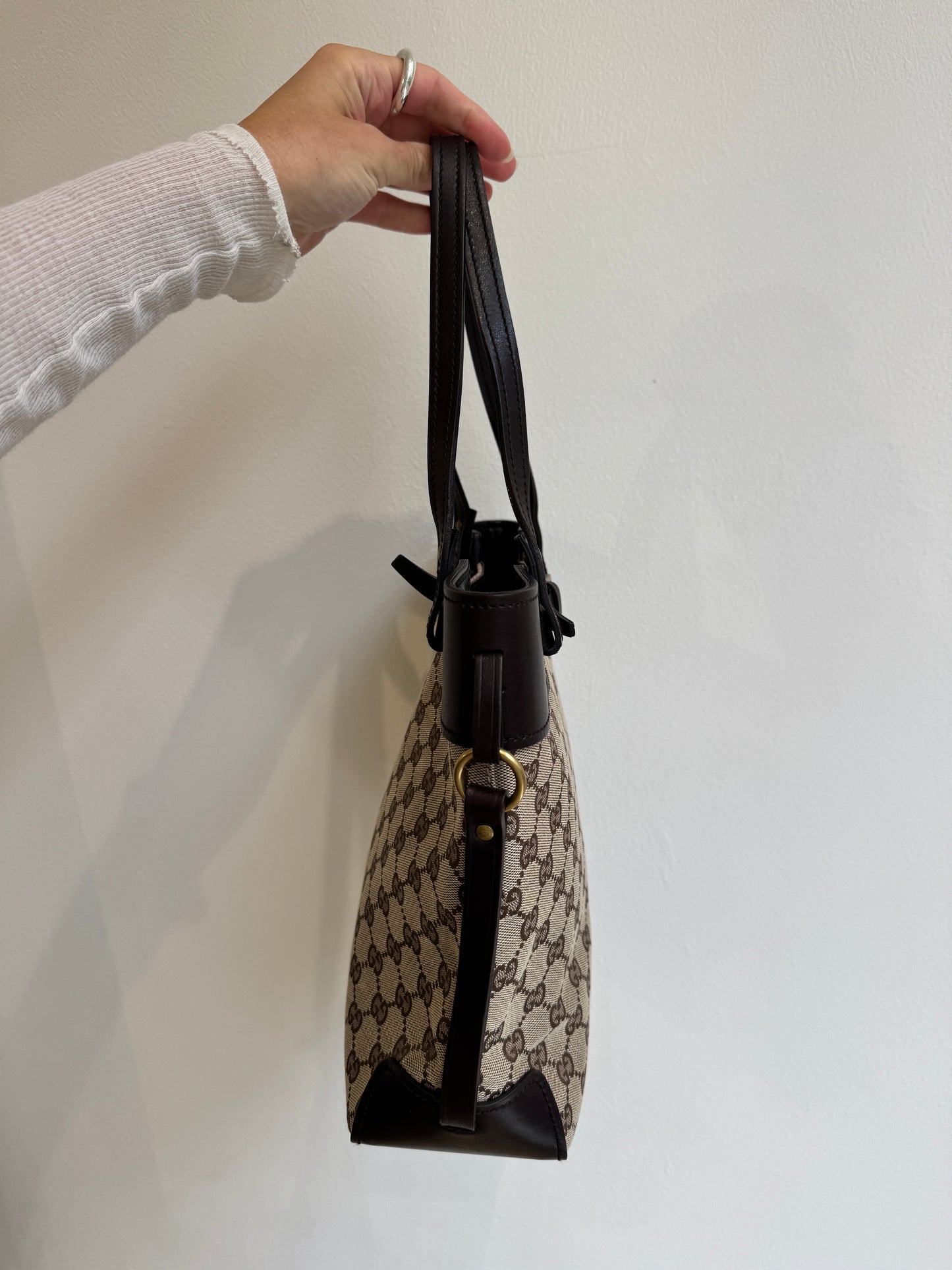 Gucci GG Canvas Belted Tote - early 2000