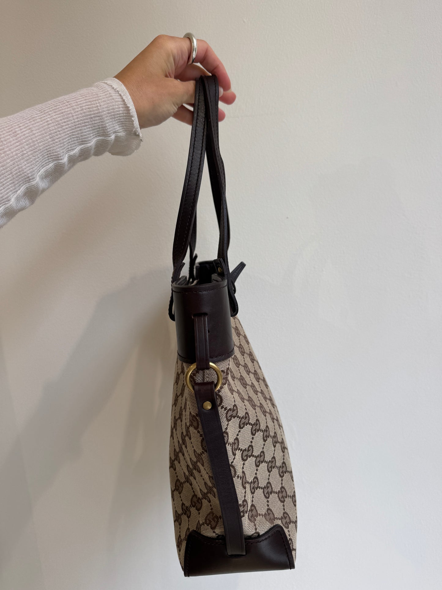 Gucci GG Canvas Belted Tote - early 2000