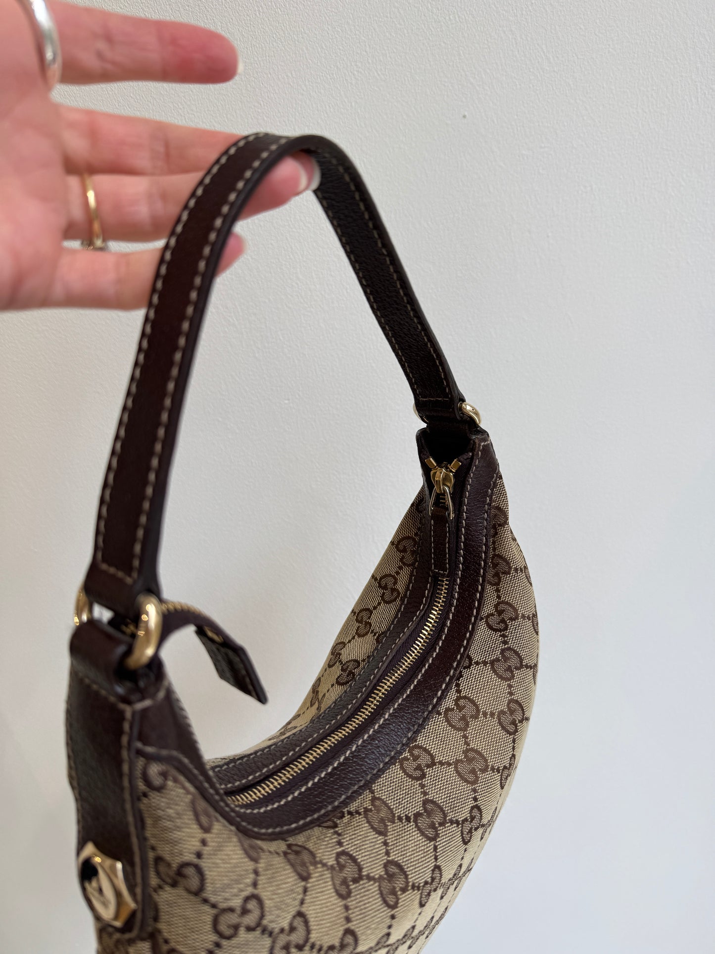 Vintage Gucci GG Canvas Abbey Mini Hobo