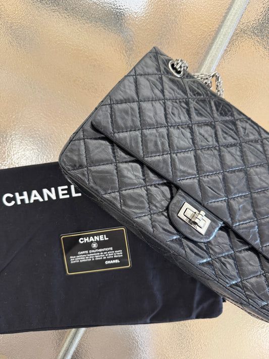 Chanel 2.55 Reissue 226 Double Flap in Black Aged Calfskin (2012 – 2013)