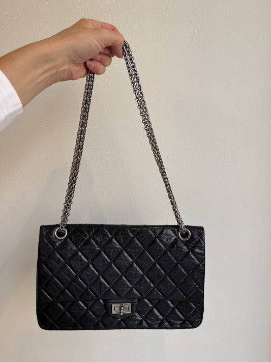 Chanel 2.55 Reissue 226 Double Flap in Black Aged Calfskin (2012 – 2013)