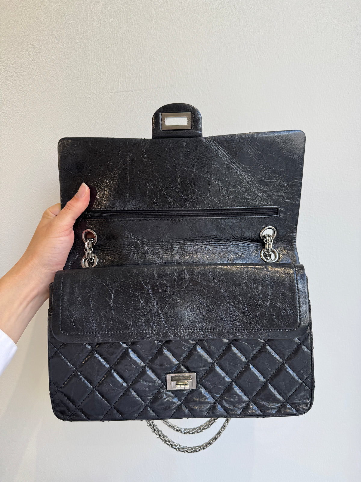 Chanel 2.55 Reissue 226 Double Flap in Black Aged Calfskin (2012 – 2013)