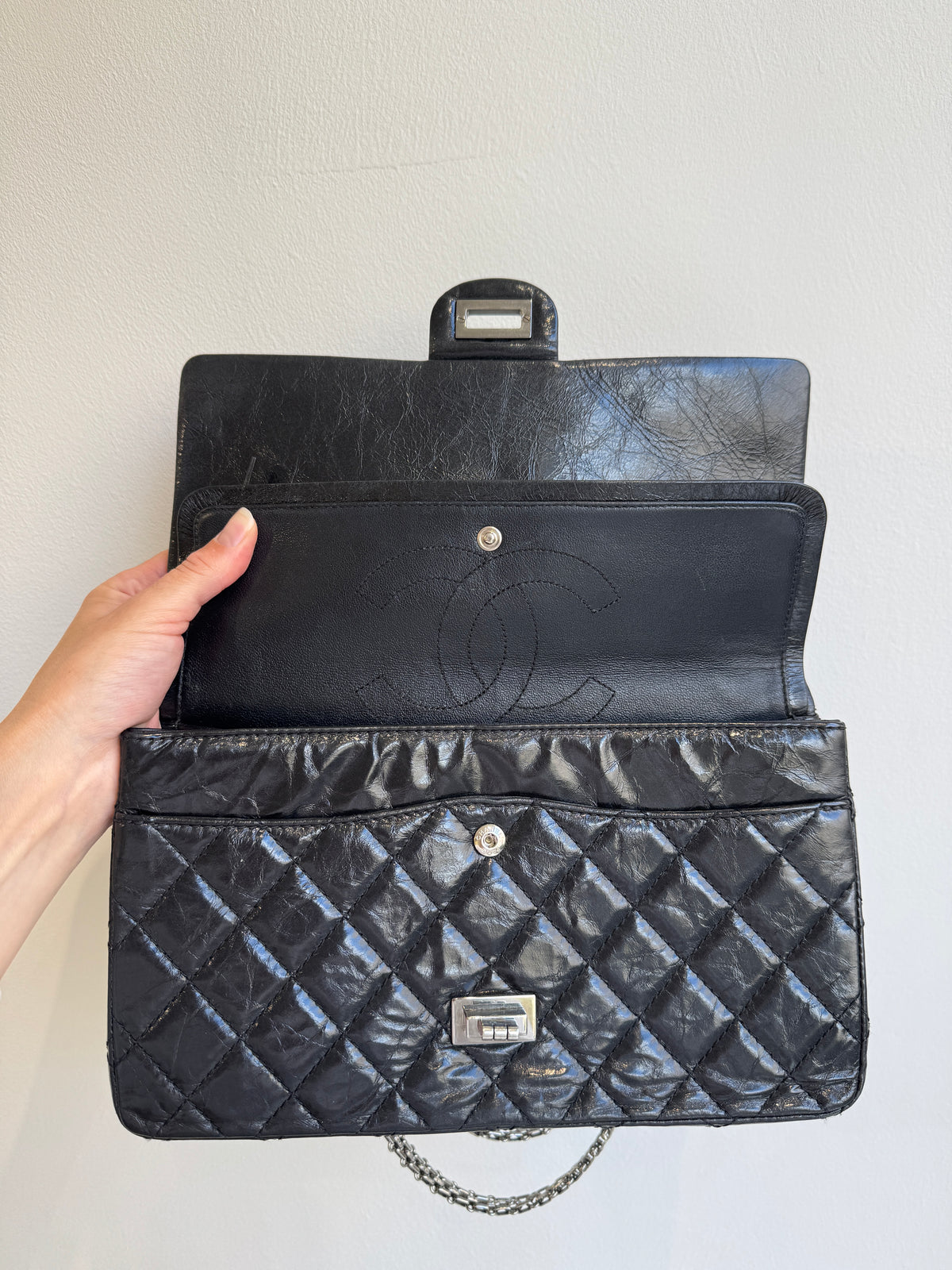 Chanel 2.55 Reissue 226 Double Flap in Black Aged Calfskin (2012 – 2013)