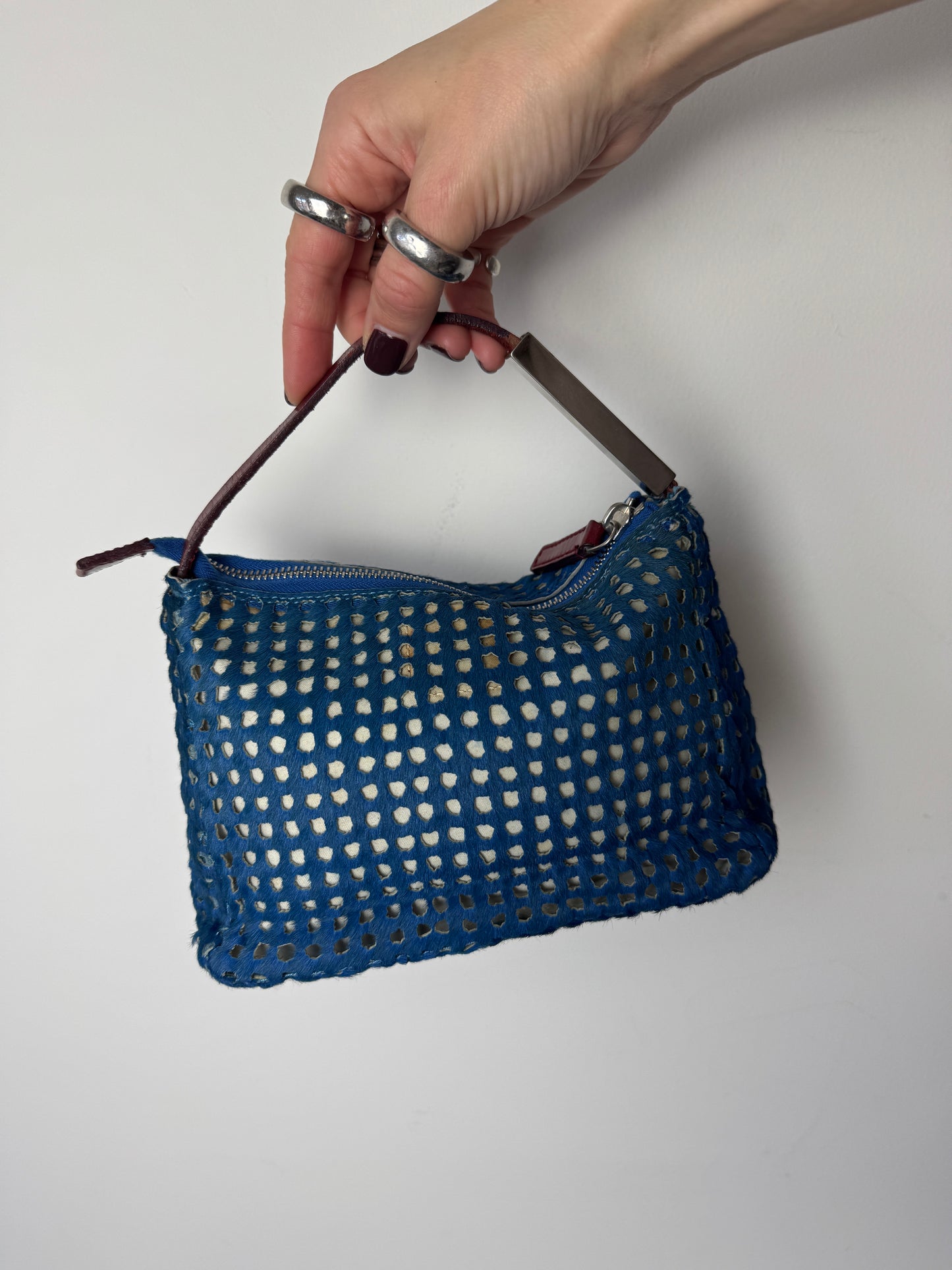 Fendi Perforated Pony Hair Mini Bag — Early to Mid 2000s