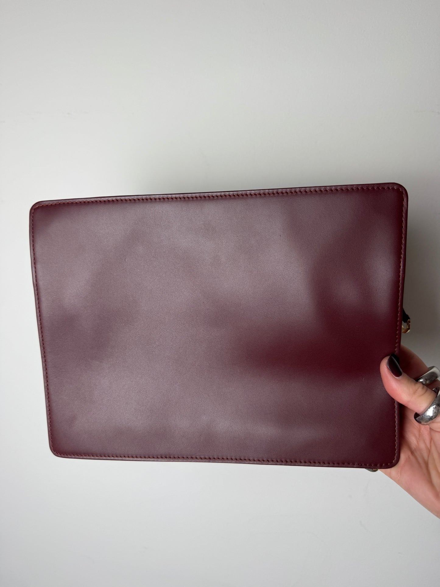 Cartier Must de Cartier Burgundy Leather Clutch — 1980s