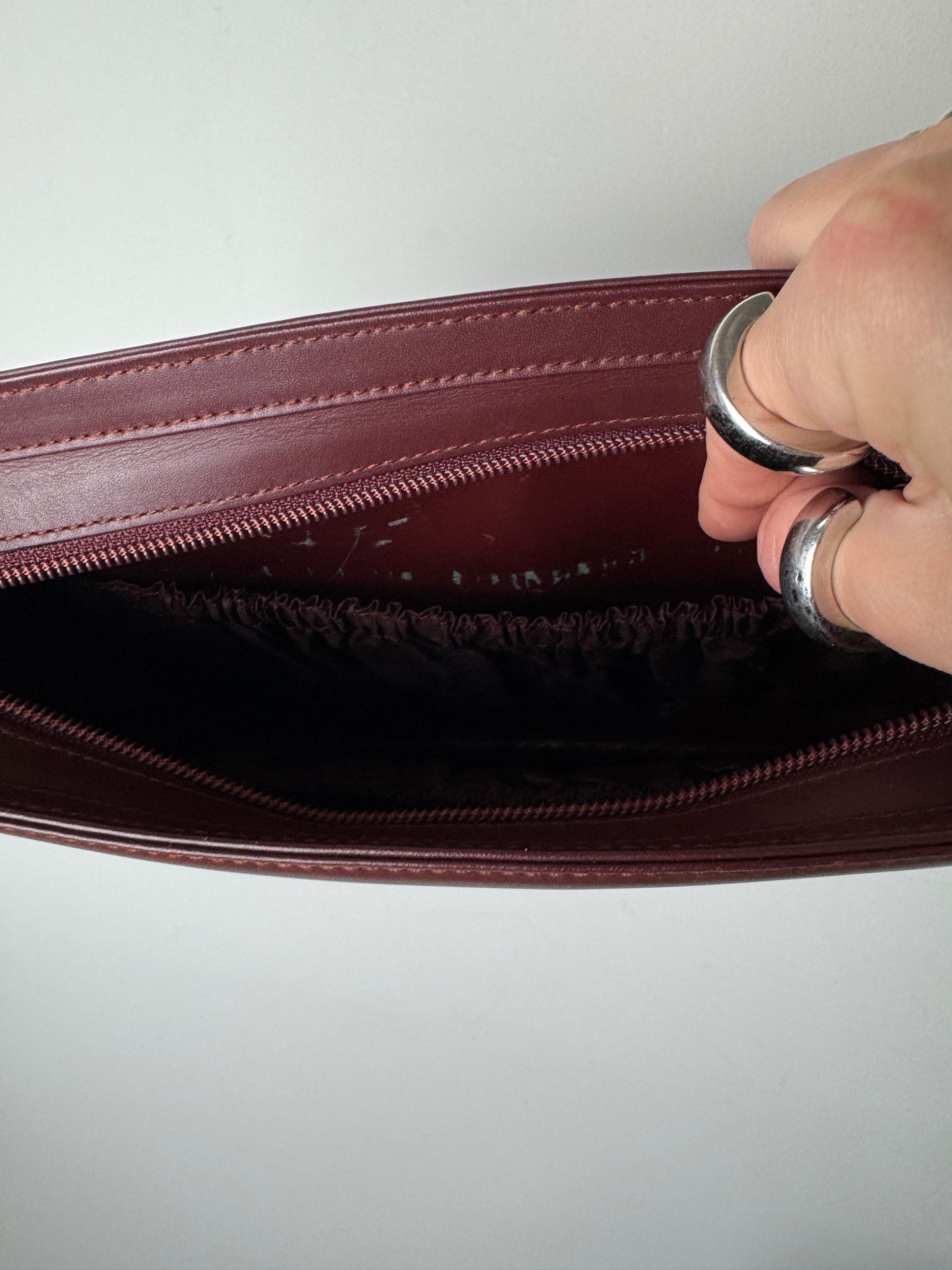 Cartier Must de Cartier Burgundy Leather Clutch — 1980s