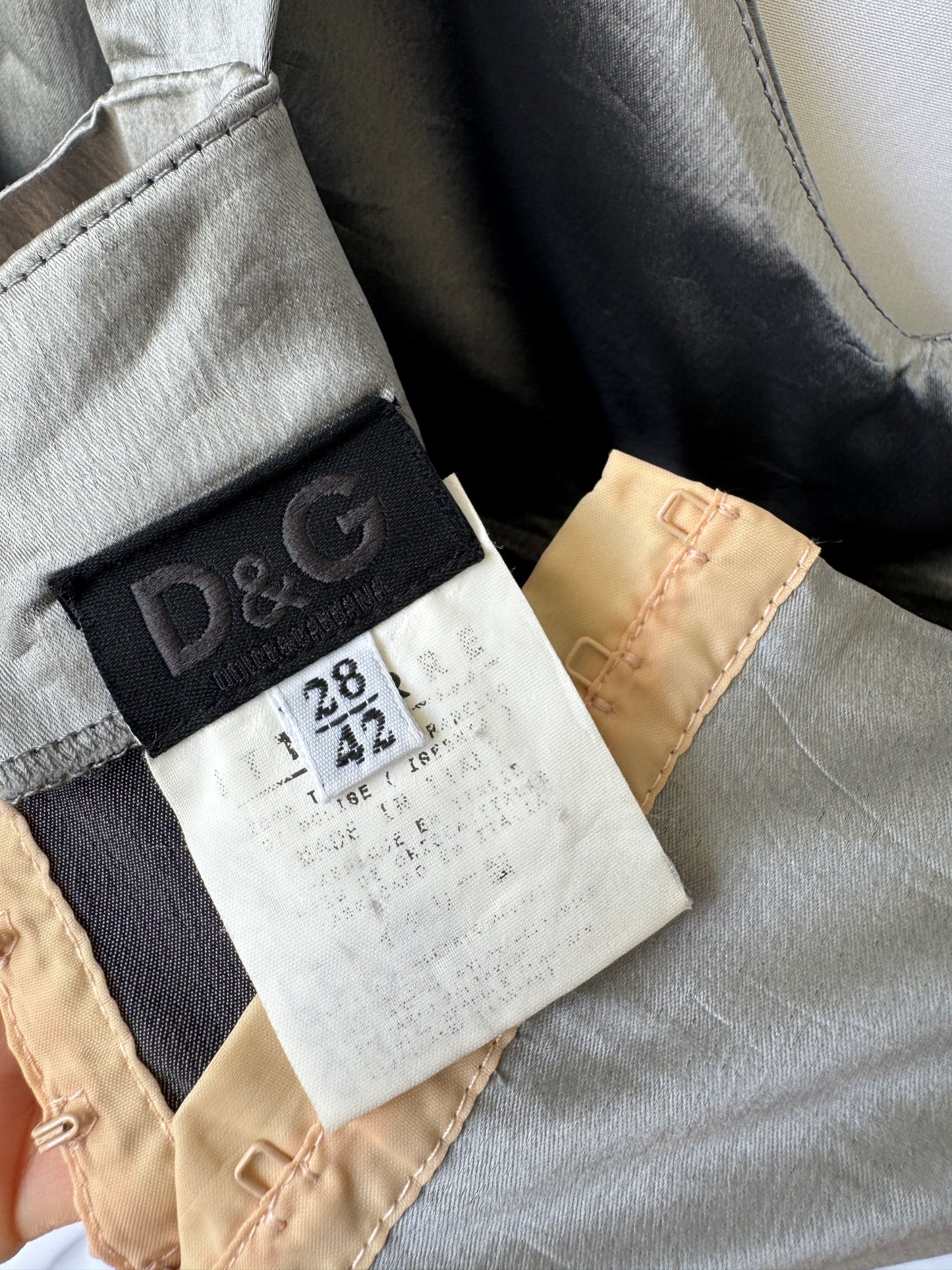 D&G Y2K Corset‑Style Camisole — Silver with Hook Detail