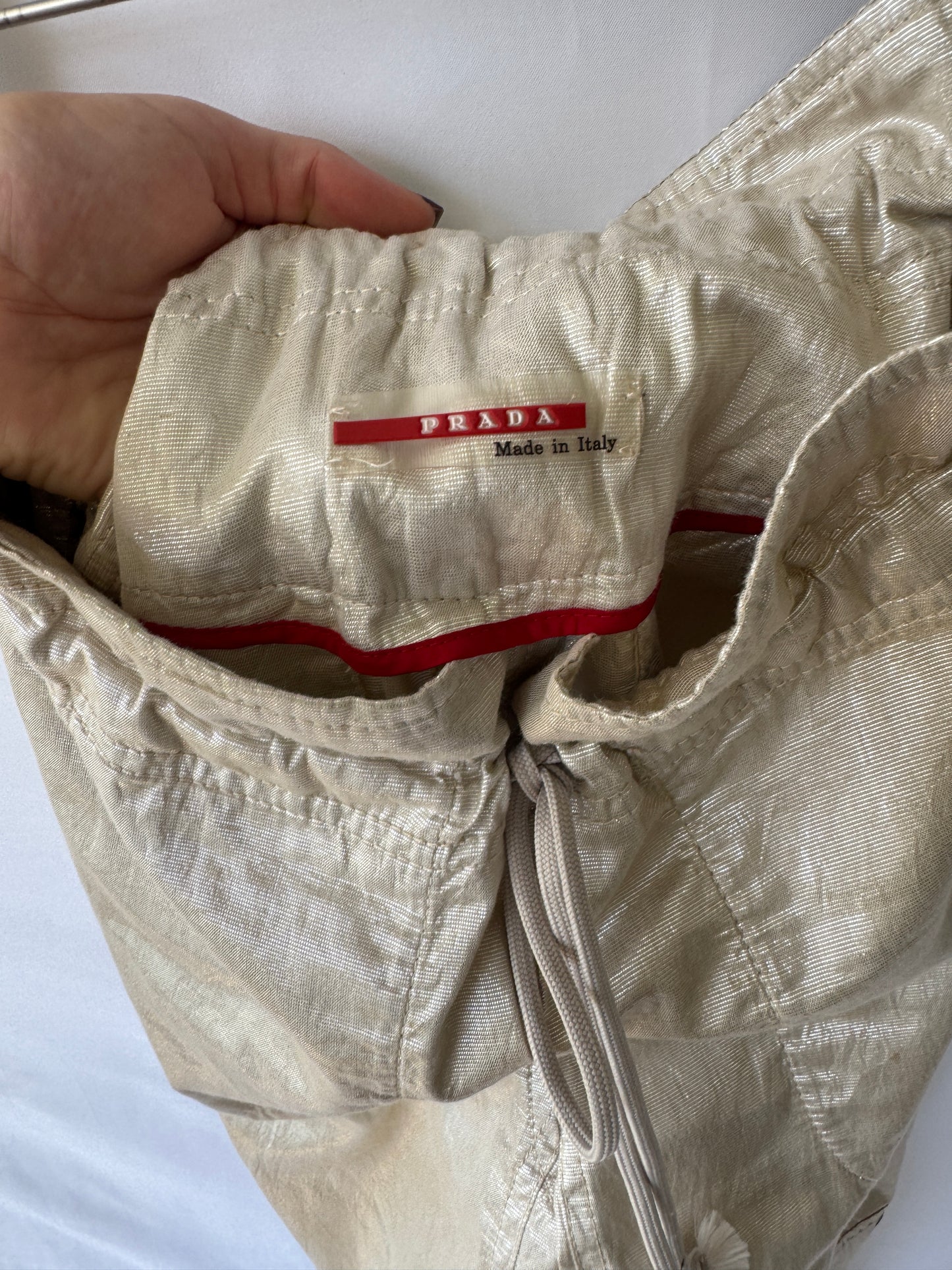 Prada Metallic Technical Trousers