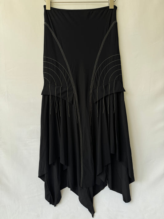 Marithé + François Girbaud Black Asymmetrical Skirt