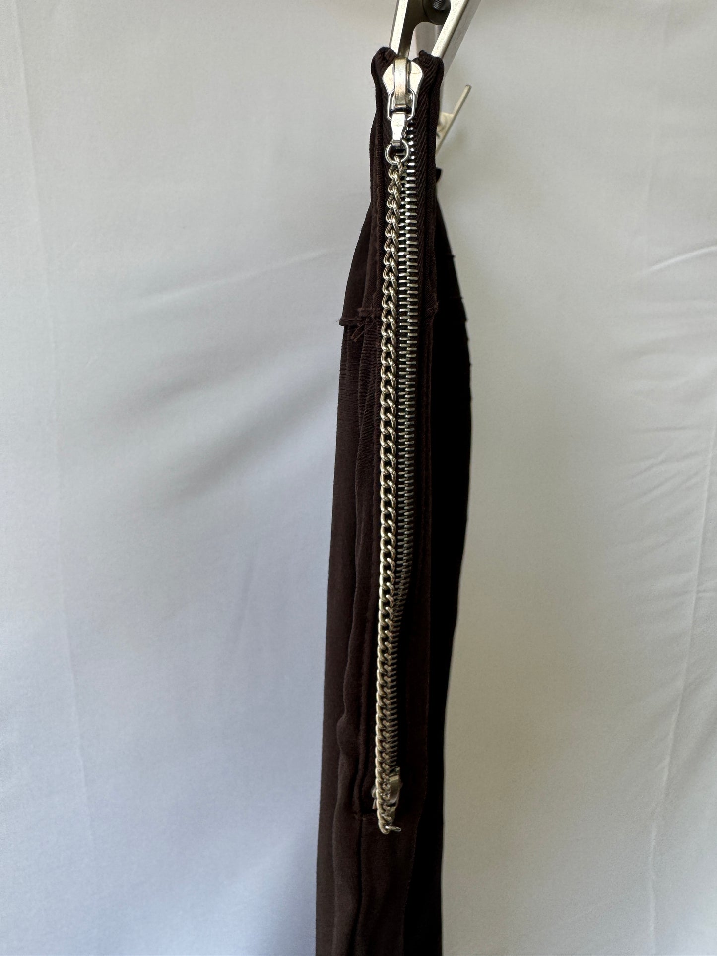 Chloé Café-Brown Zip Midi Skirt