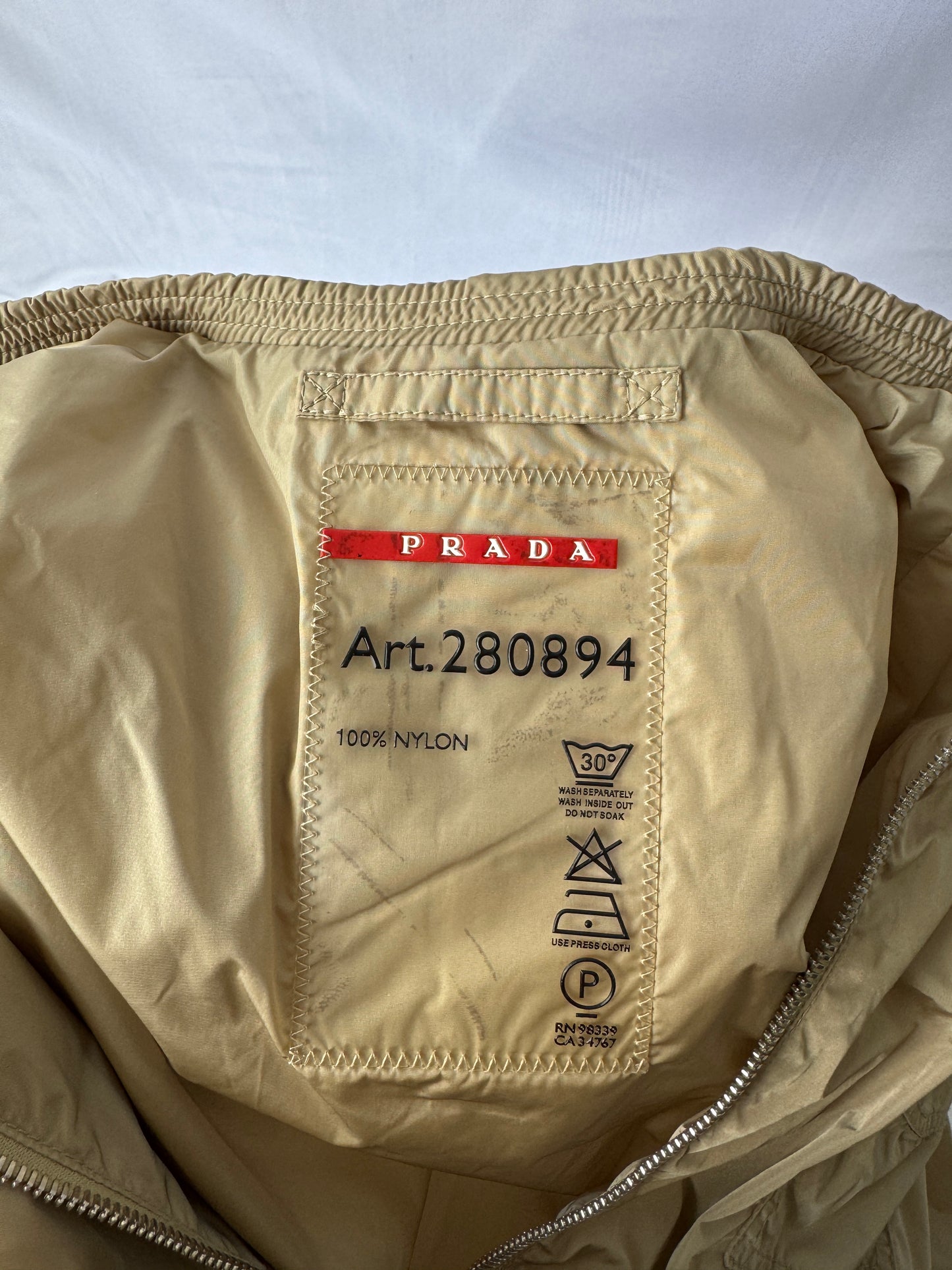 Prada Linea Rossa Cinched-Waist Nylon Jacket