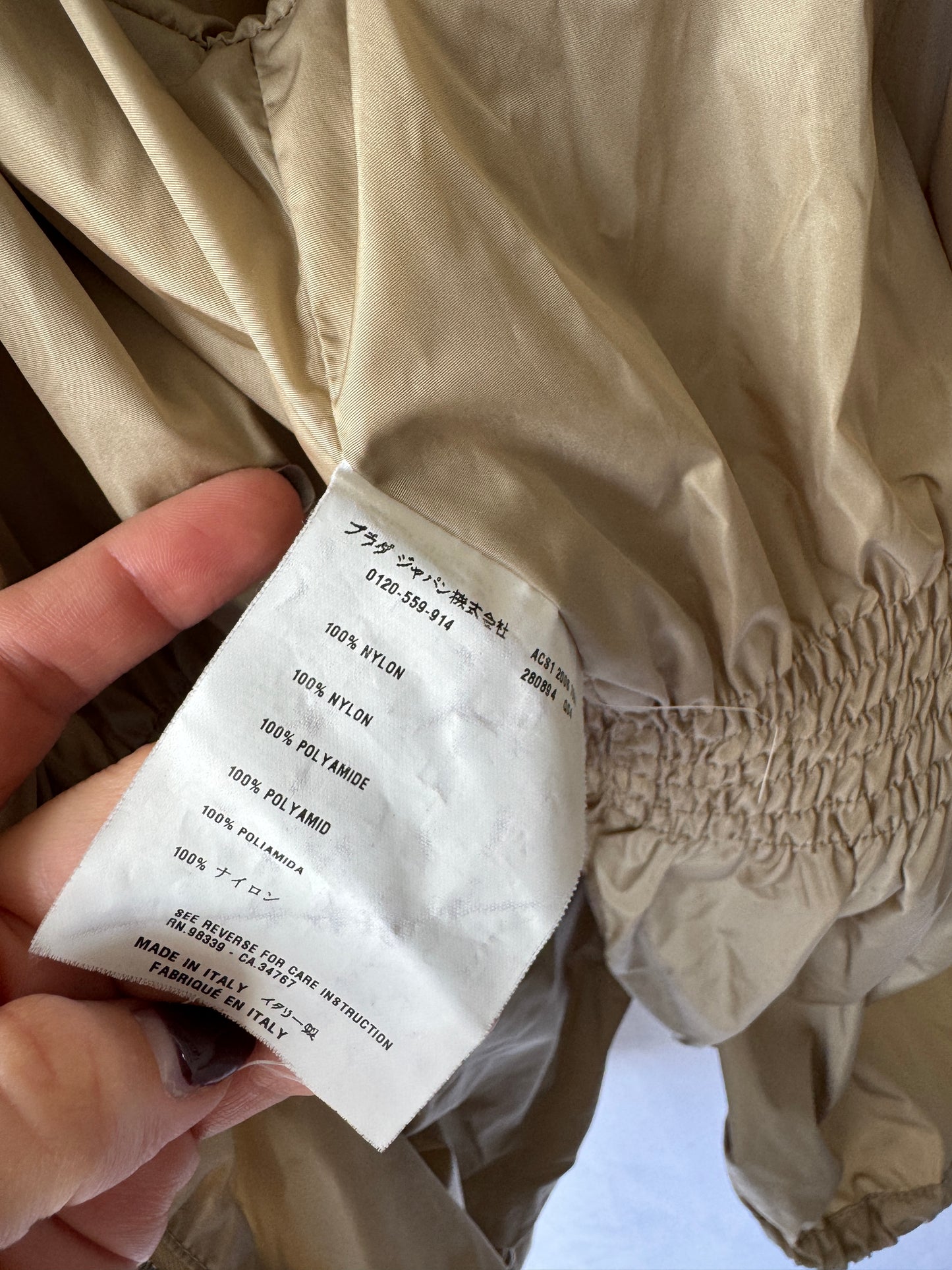 Prada Linea Rossa Cinched-Waist Nylon Jacket