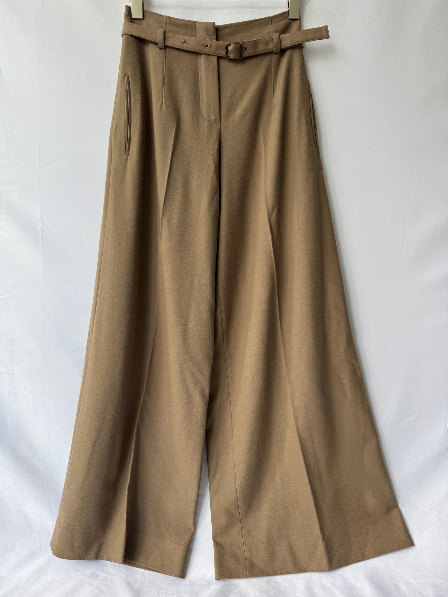 Kenzo Camel Wool Wide-Leg Trousers