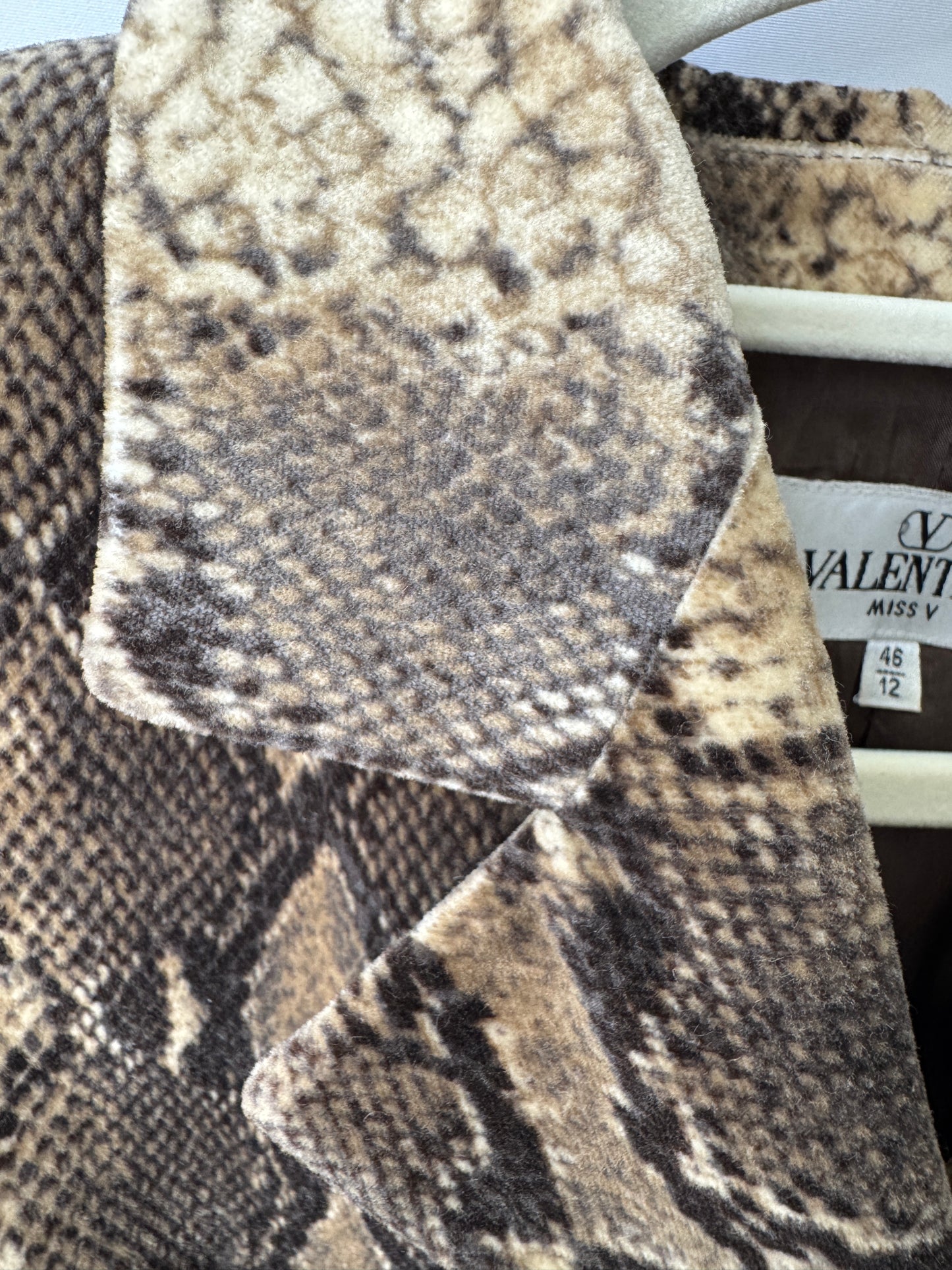 Valentino Miss V Velvet Snakeskin Blazer