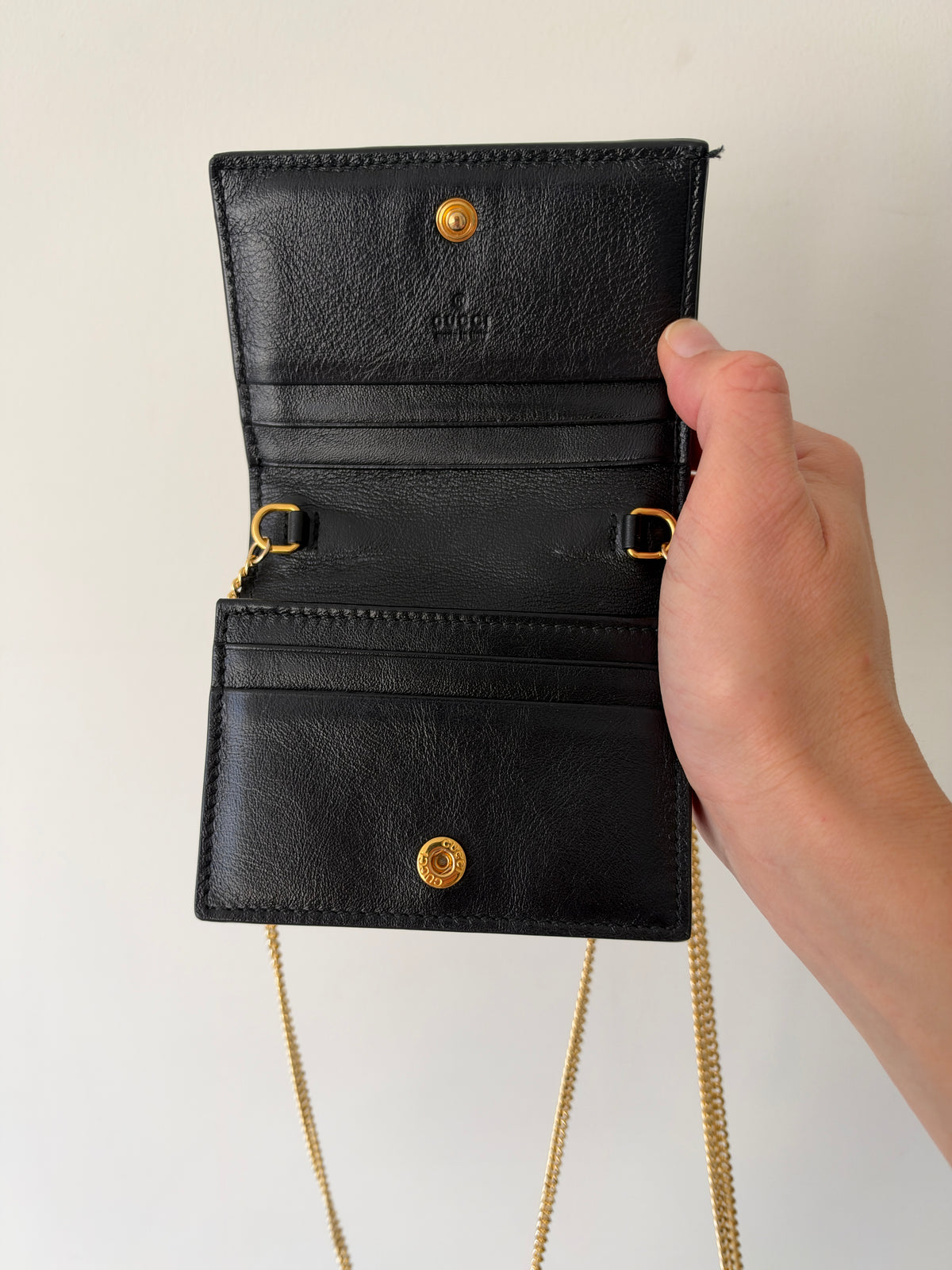 Gucci by Alessandro Michele Zumi Diagonal Stripe Chain Wallet — 2019
