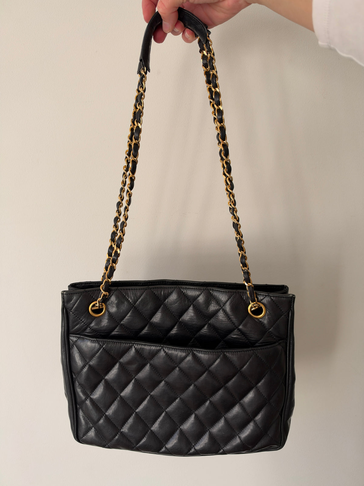 Vintage Chanel Quilted CC Charm Chain Tote — 1986–1988, Karl Lagerfeld Era
