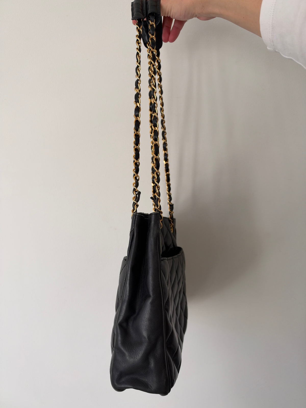 Vintage Chanel Quilted CC Charm Chain Tote — 1986–1988, Karl Lagerfeld Era