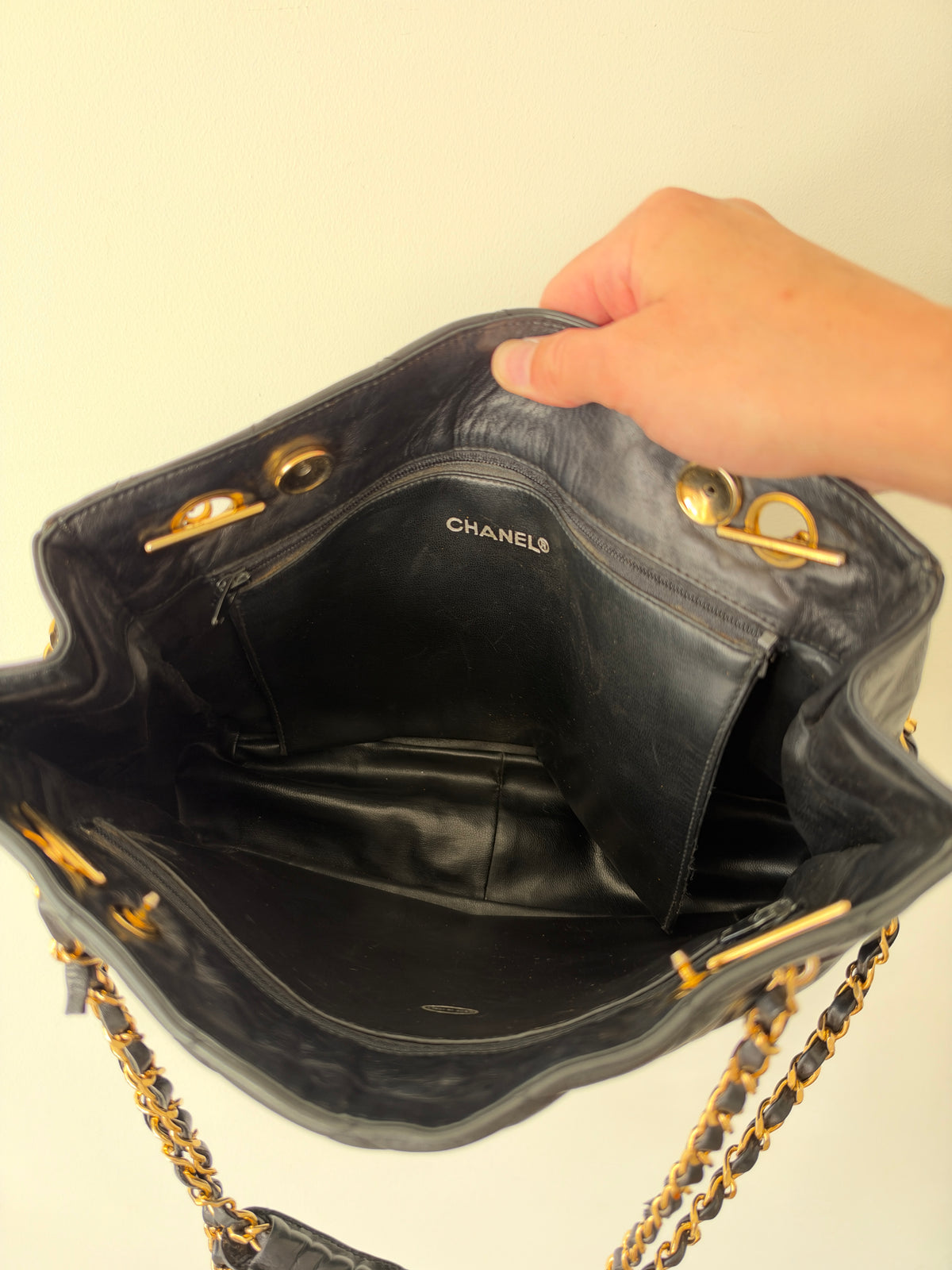 Vintage Chanel Quilted CC Charm Chain Tote — 1986–1988, Karl Lagerfeld Era