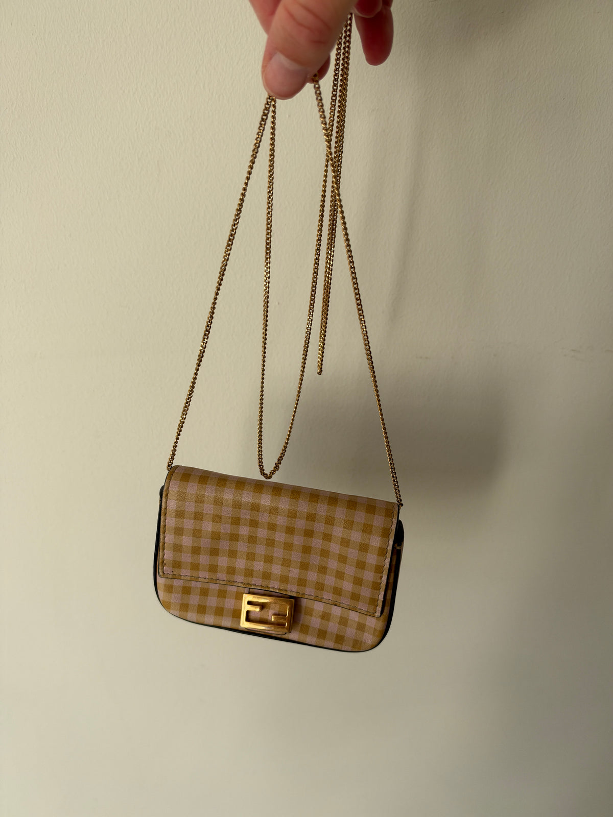 Fendi Gingham Nano Baguette
