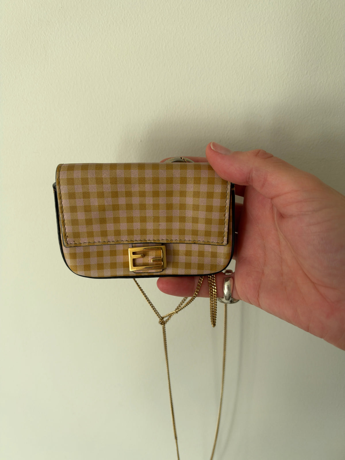 Fendi Gingham Nano Baguette
