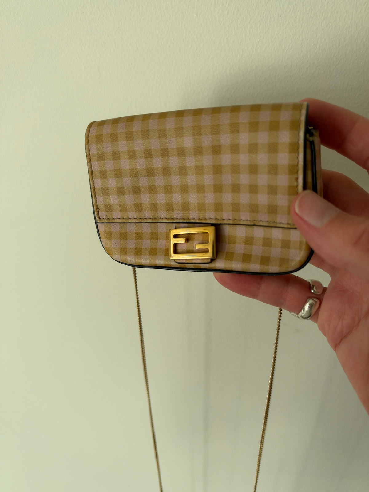 Fendi Gingham Nano Baguette